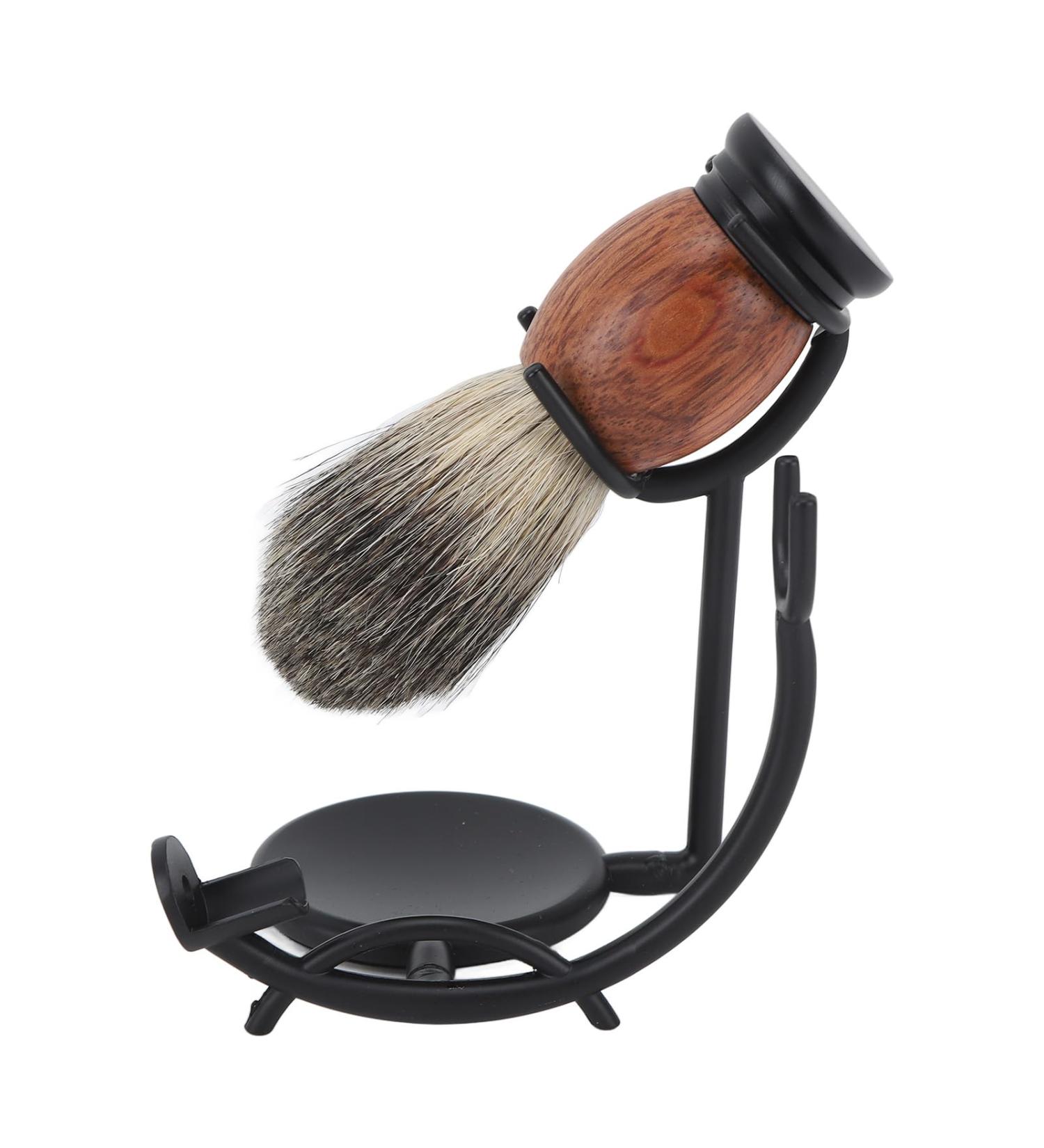 Premium Beard Shaving Set - Stainless Steel Holder Brush Razor Soap & Sharpening Cloth | International Shipping Available - Buy Online on GoSupps.com