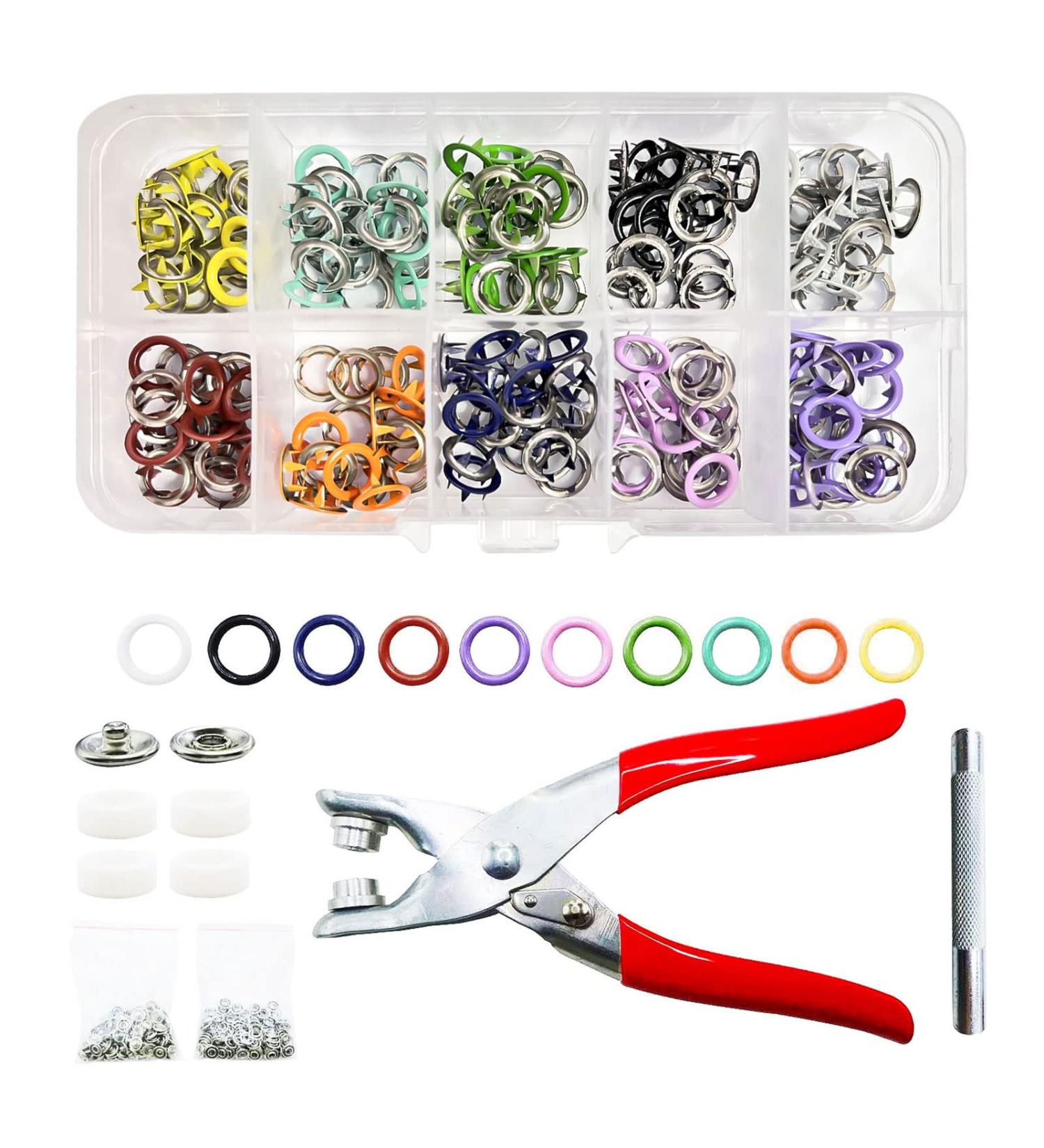Metal Snaps Button Kit with Pliers Set - DIY Snap Button for Sewing Barbie Clothing & Crafts (10 Colors) - Buy Online on GoSupps.com