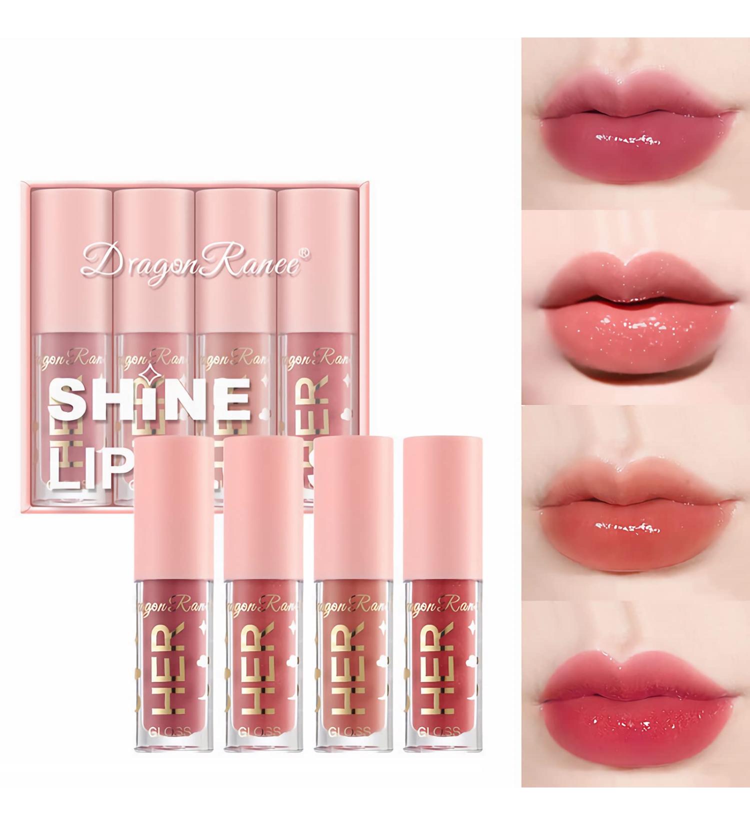 Hydrating Lip Gloss Set for Women - Plumping, Moisturizing, and Waterproof Lip Care in 4 Shades (Set A) - Buy Online on GoSupps.com