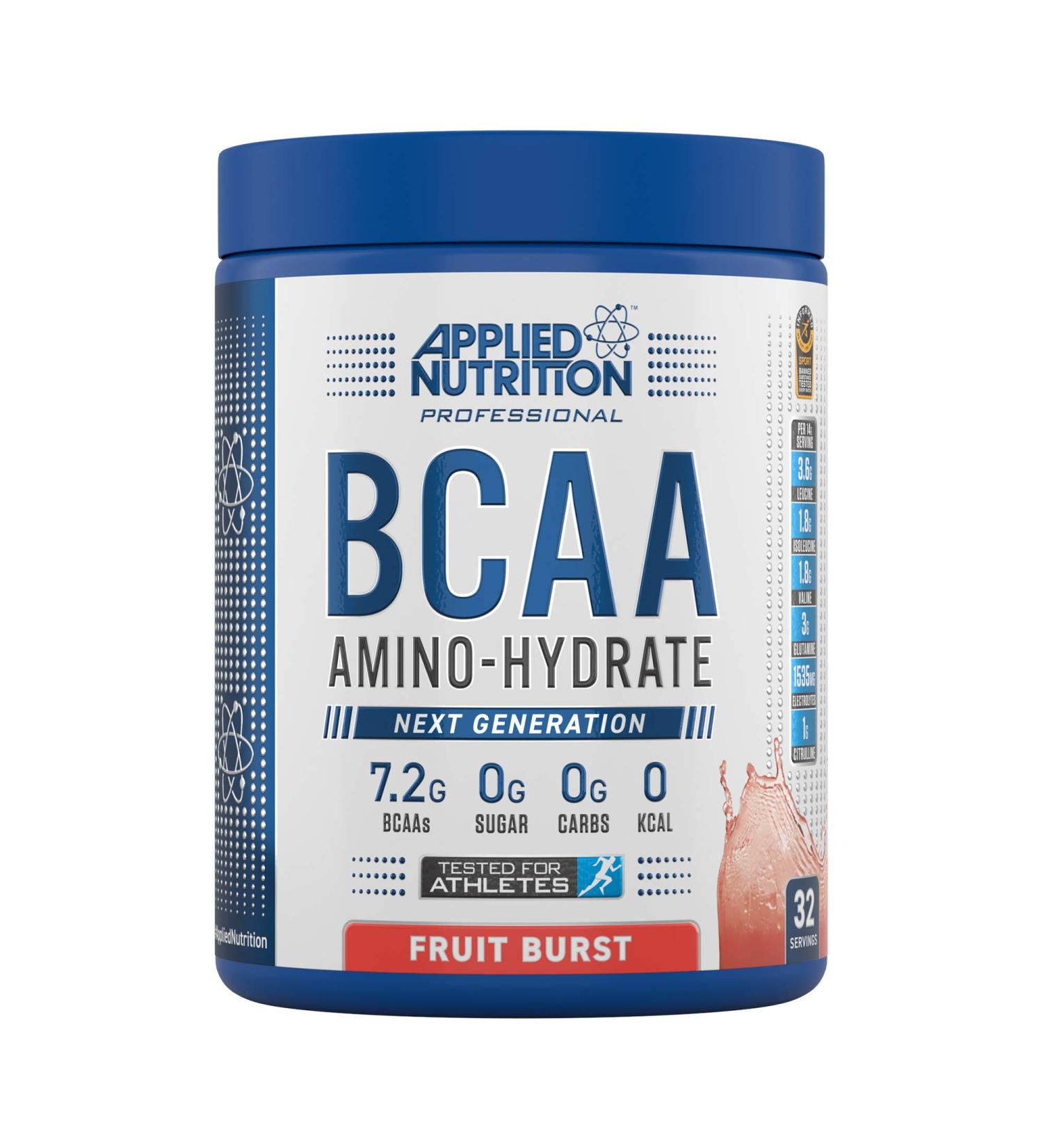 Applied Nutrition BCAA Powder 450g - Fruit Burst Flavor | BCAAs Intra Workout & Recovery Drink - 32 Servings - Buy Online on GoSupps.com