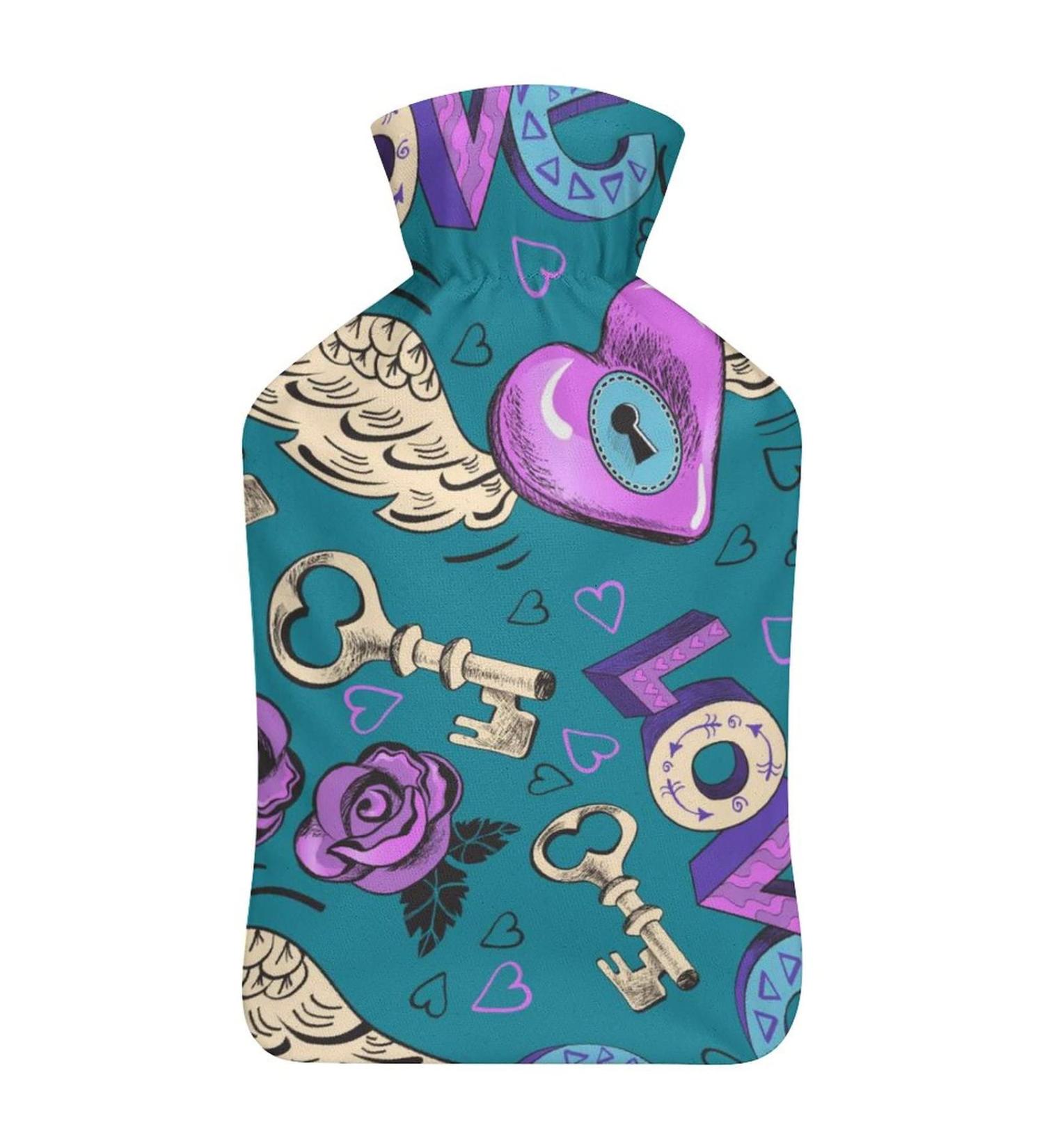 Love Wings Hot Water Bottle with Plush Cover - Hand Warmer for Adults & Kids | 26.5x15.3cm | International Shipping Available - Buy Online on GoSupps.com