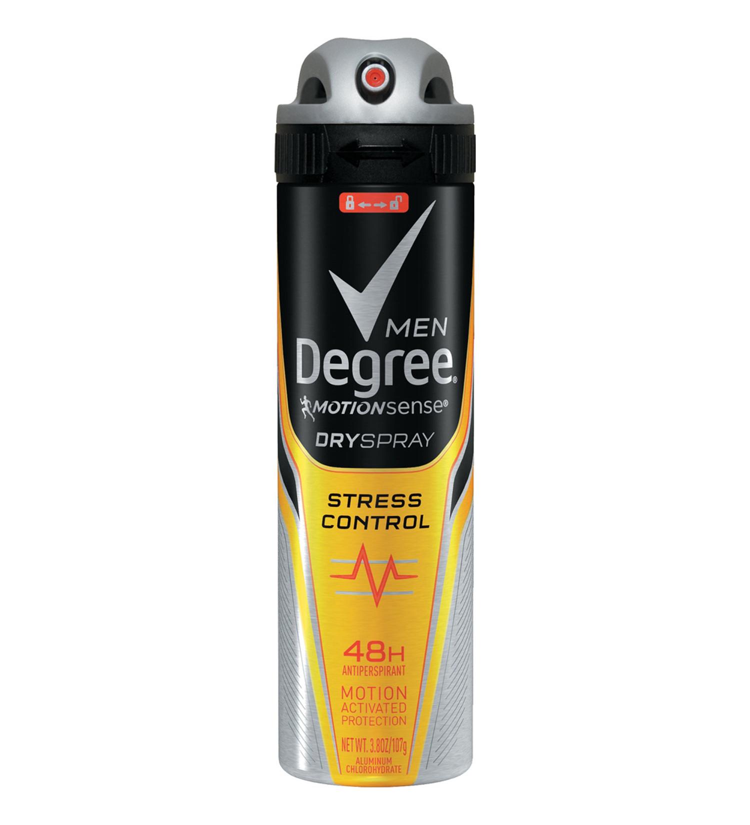 Degree Stress Control Men Motion Sense Dry Spray Anti Perspirant  3.8 Ounce stress control 3.8 Ounce (Pack of 1)