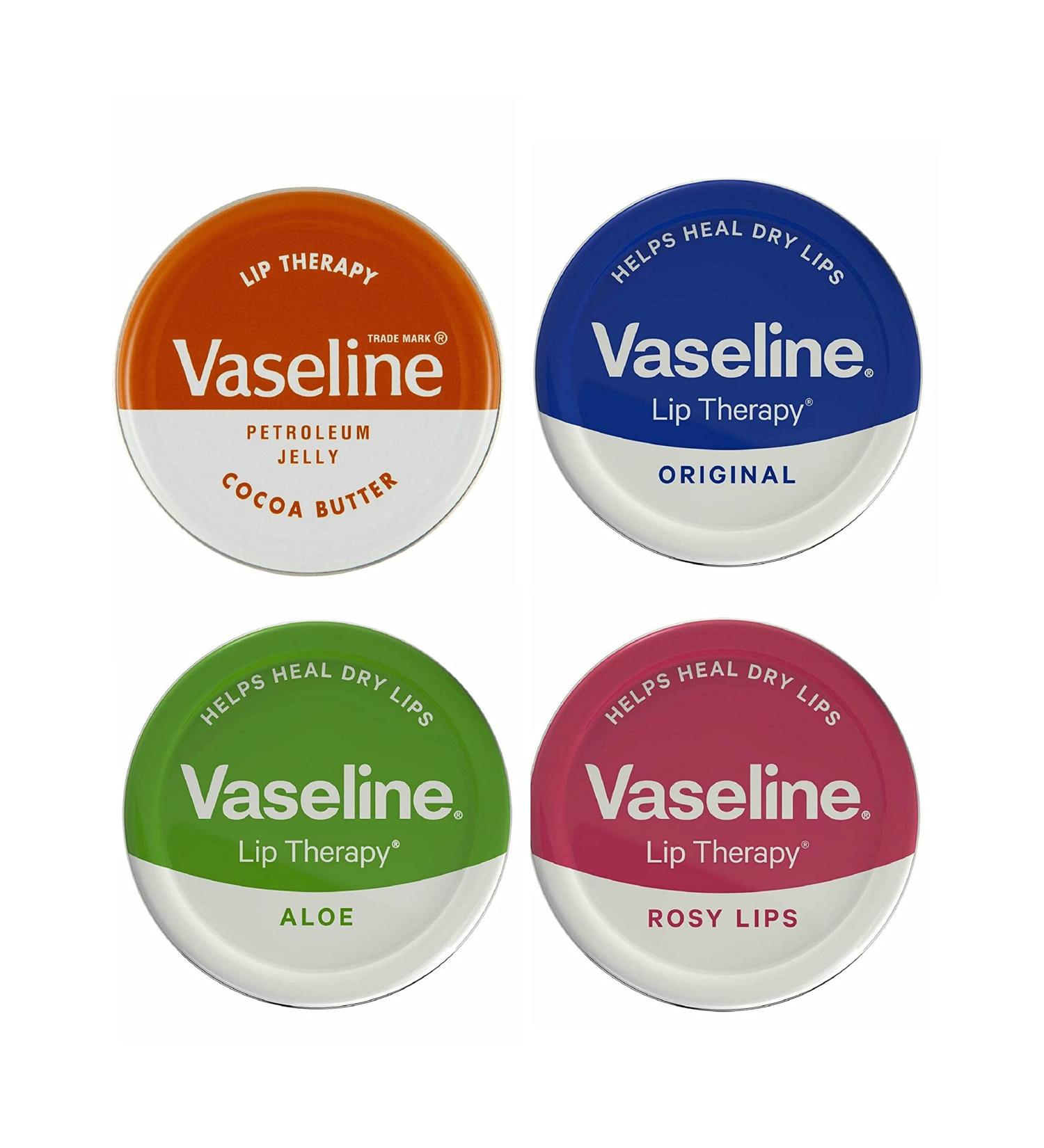  Kingdom Supplies Vaseline Lip Therapy Lip Balm - 20g - Cocoa Butter Aloe Rosy Lips and Original Flavor - Soothes Dry Lips (Pack of 4) - Buy Online on GoSupps.com