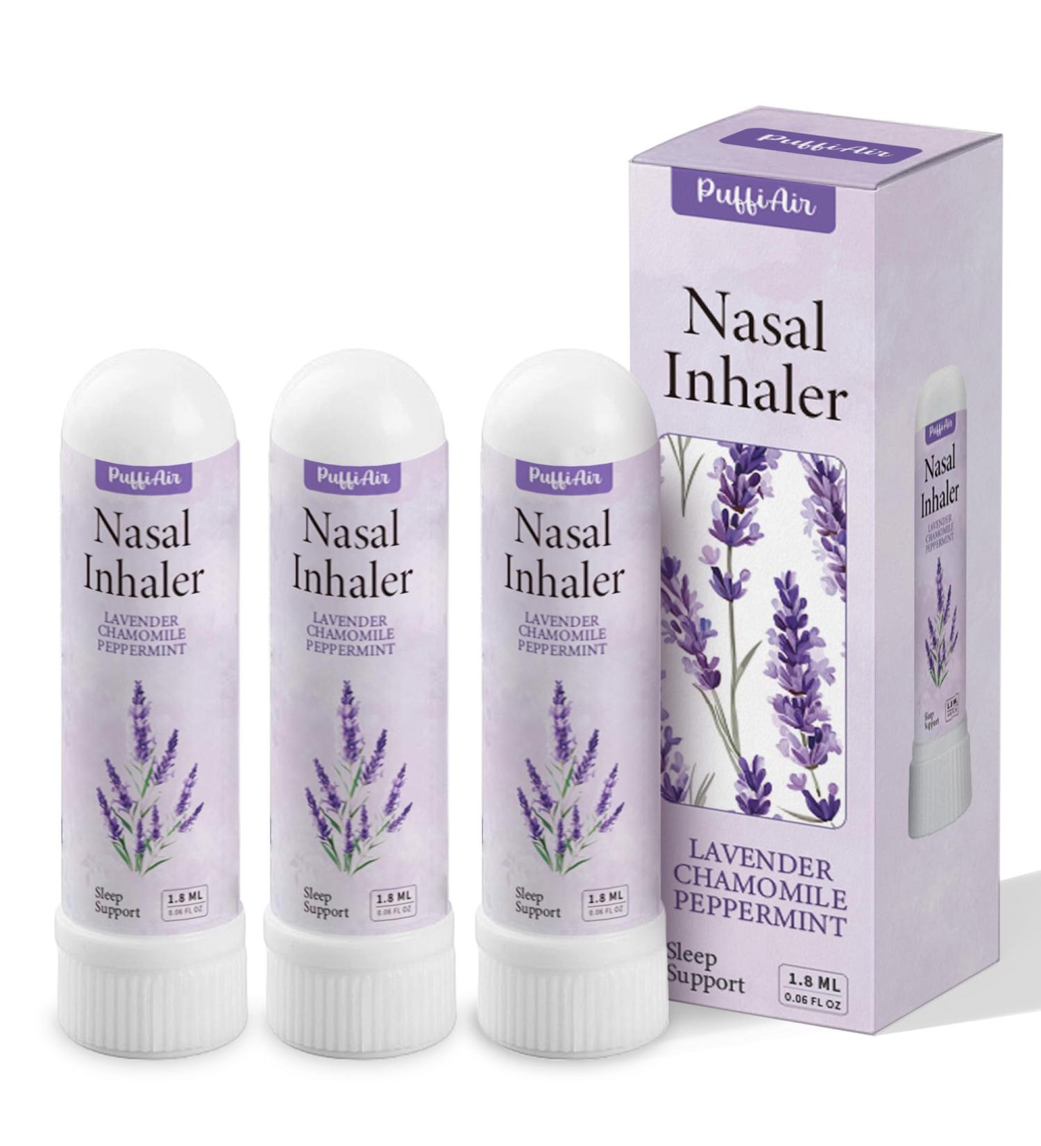 PUFFIAIR Lavender Nasal Sticks (3 Pack) Pure Lavender & Chamomile Extract Help Sleep Promote Calm & Stuffy Noses Support Craving Relief for Smokers - Buy Online on GoSupps.com