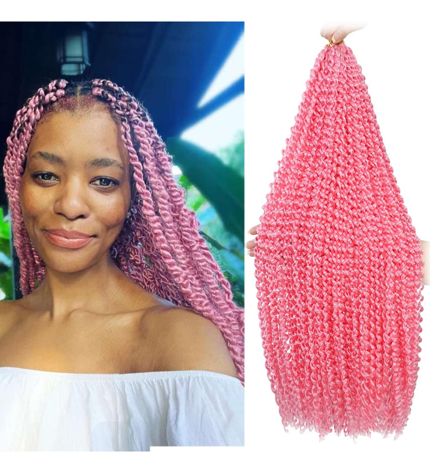 24 Inch 7 Pack Pink Passion Twist Hair - Water Wave Crochet Braiding Synthetic Hair Extensions for Black Women - Buy Online on GoSupps.com