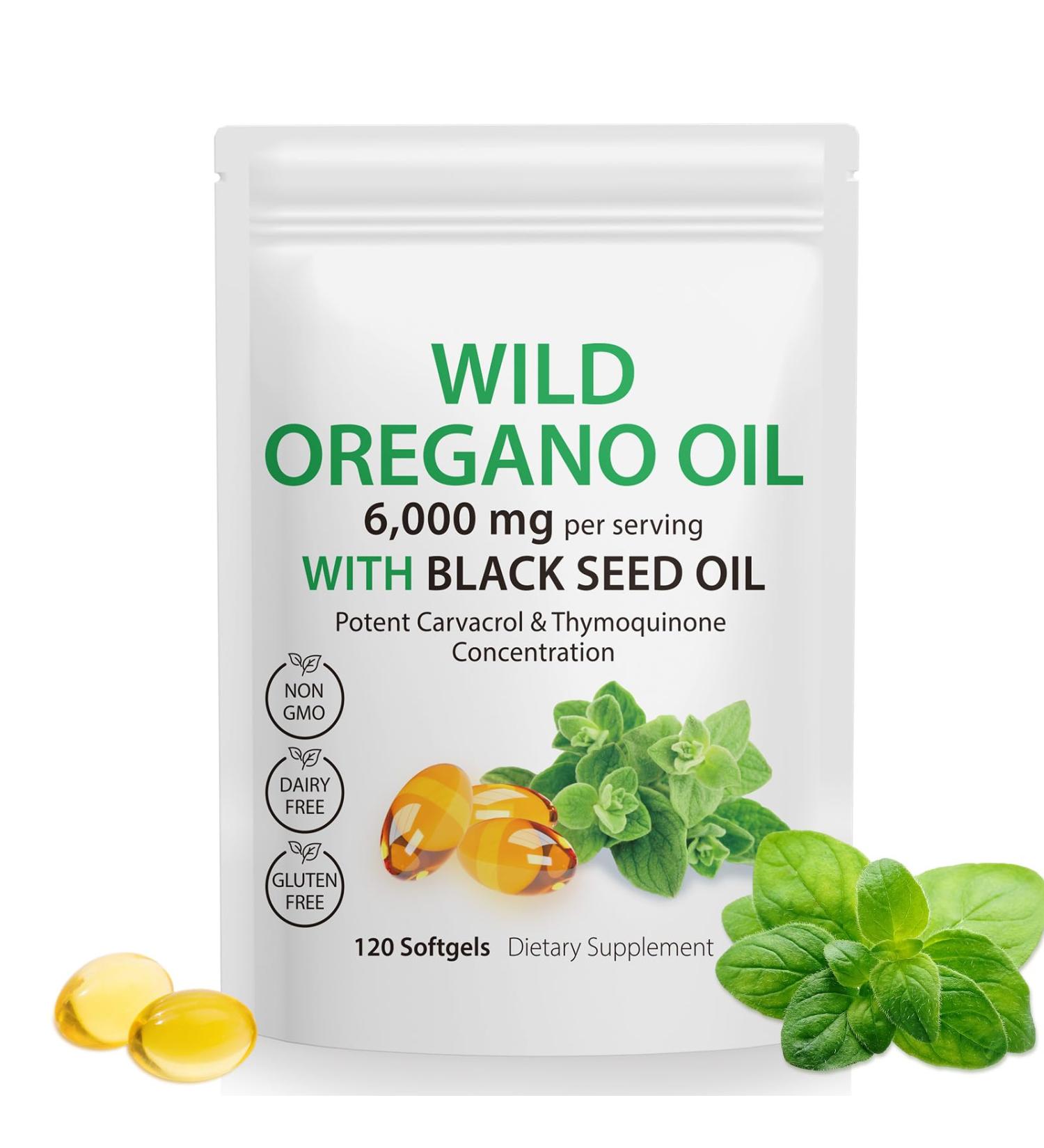 Oil of Oregano Softgels Oregano Oil Capsules Organic 2-in-1 6000mg Oil of Oregano with Black Seed Oil 200mg Oregano Oil with Black Seed Oil Softgels 120 Softgel Capsules 1 Count (Pack of 1) - Buy Online on GoSupps.com