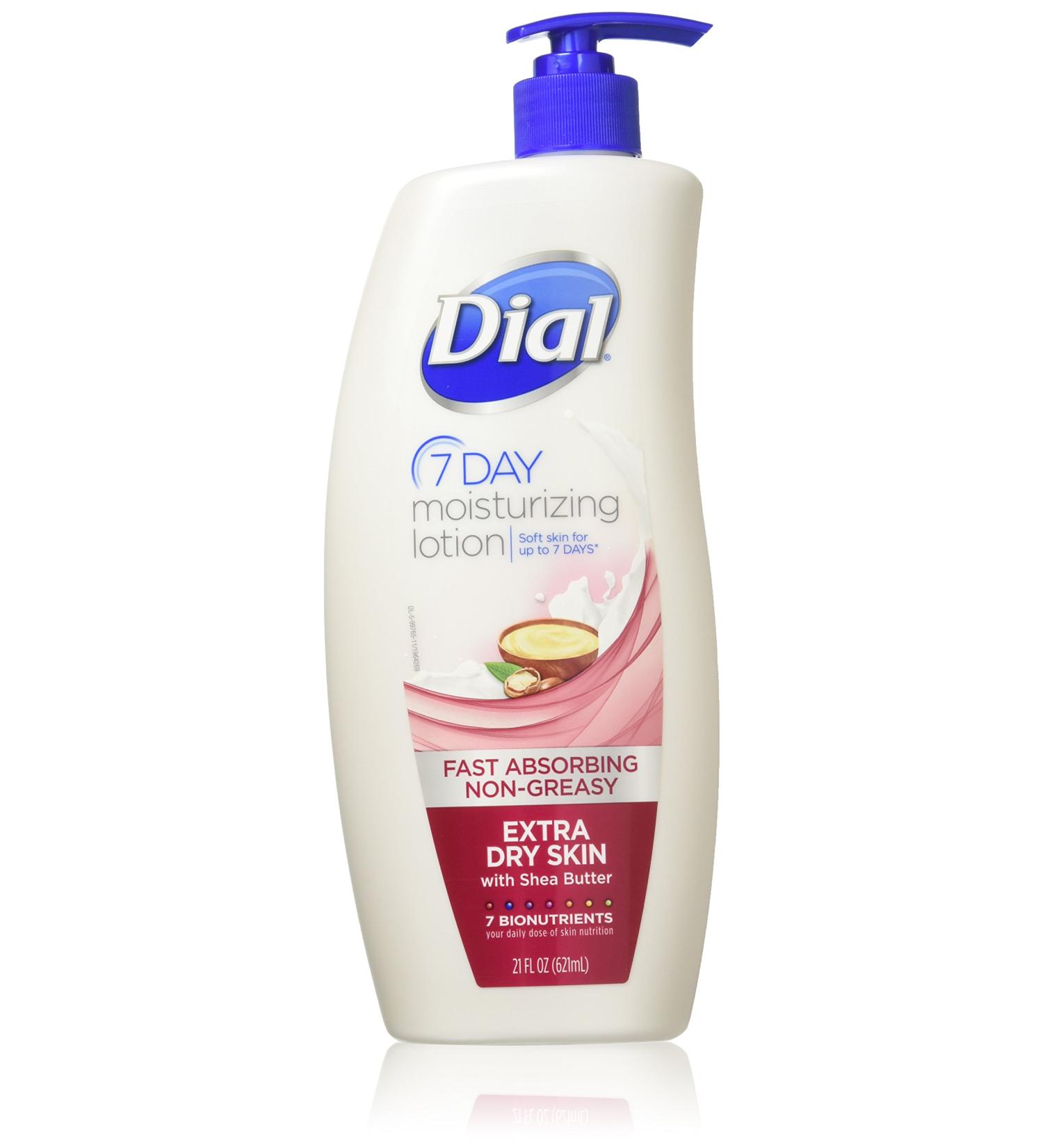 Dial 7-Day Moisturizing Lotion with Shea Butter - 21 oz - Extra Dry Skin Relief | International Shipping Available - Buy Online on GoSupps.com