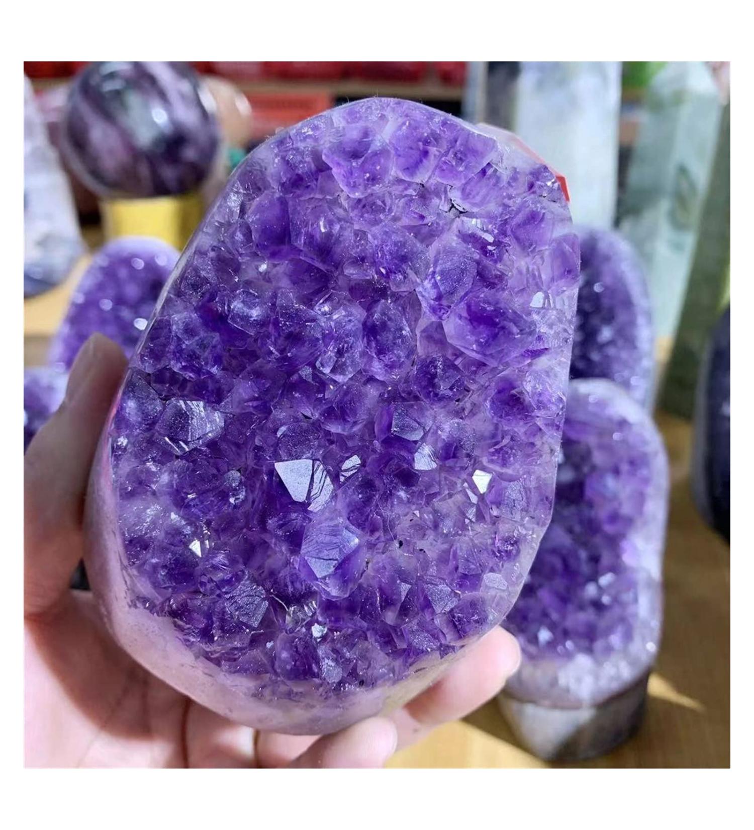 1 pc Natural Purple Crystal Geode Rough Stone Amethyst Cluster Freeforms 1pc ZJGIDTEM (Color : 1100-1190g) - Buy Online on GoSupps.com