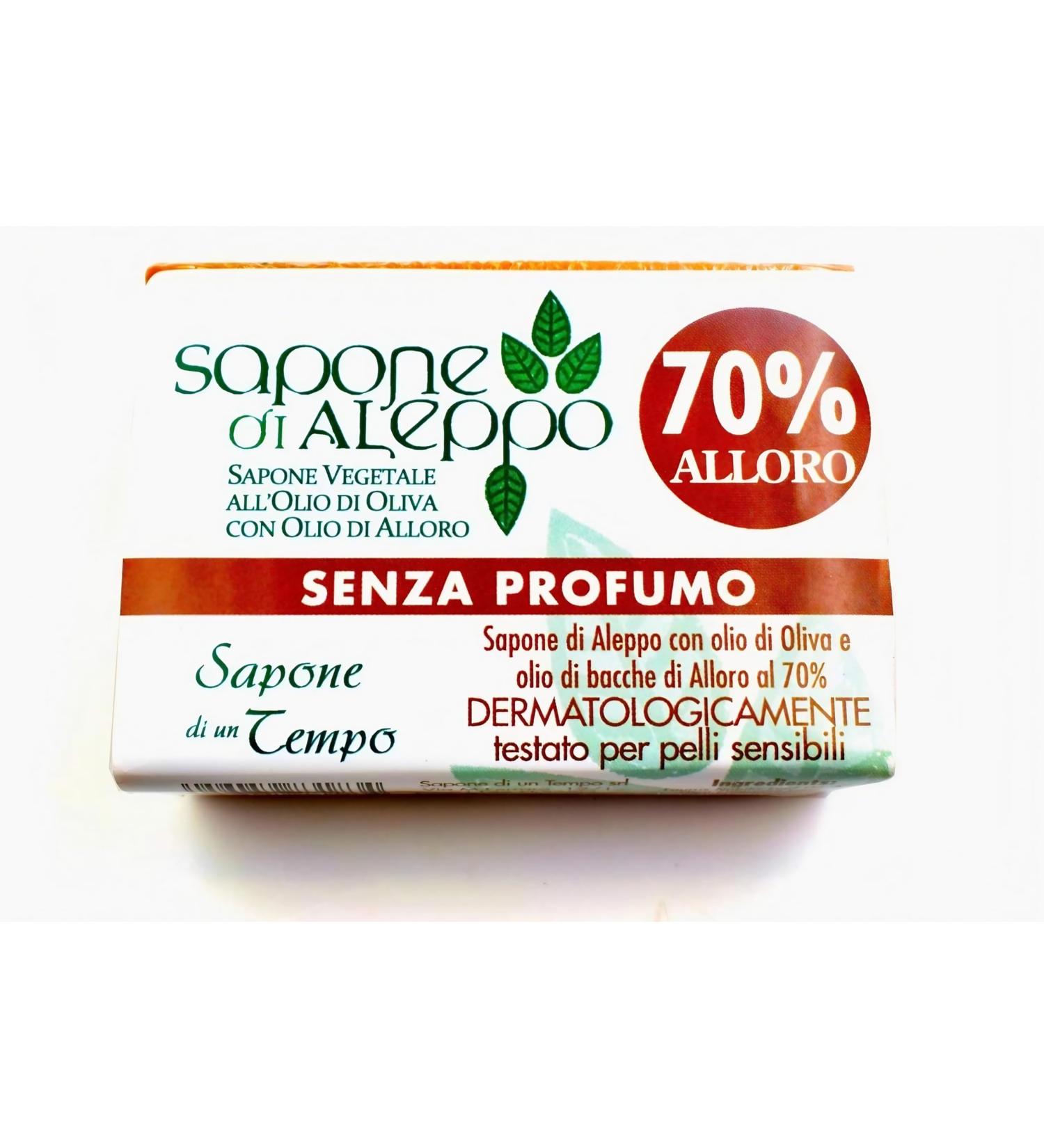 Razor Blades Club Original Aleppo soap with 70% Alloro oil - Traditional recipe - 100% pure and natural Aleppo - Handmade product (125 g)