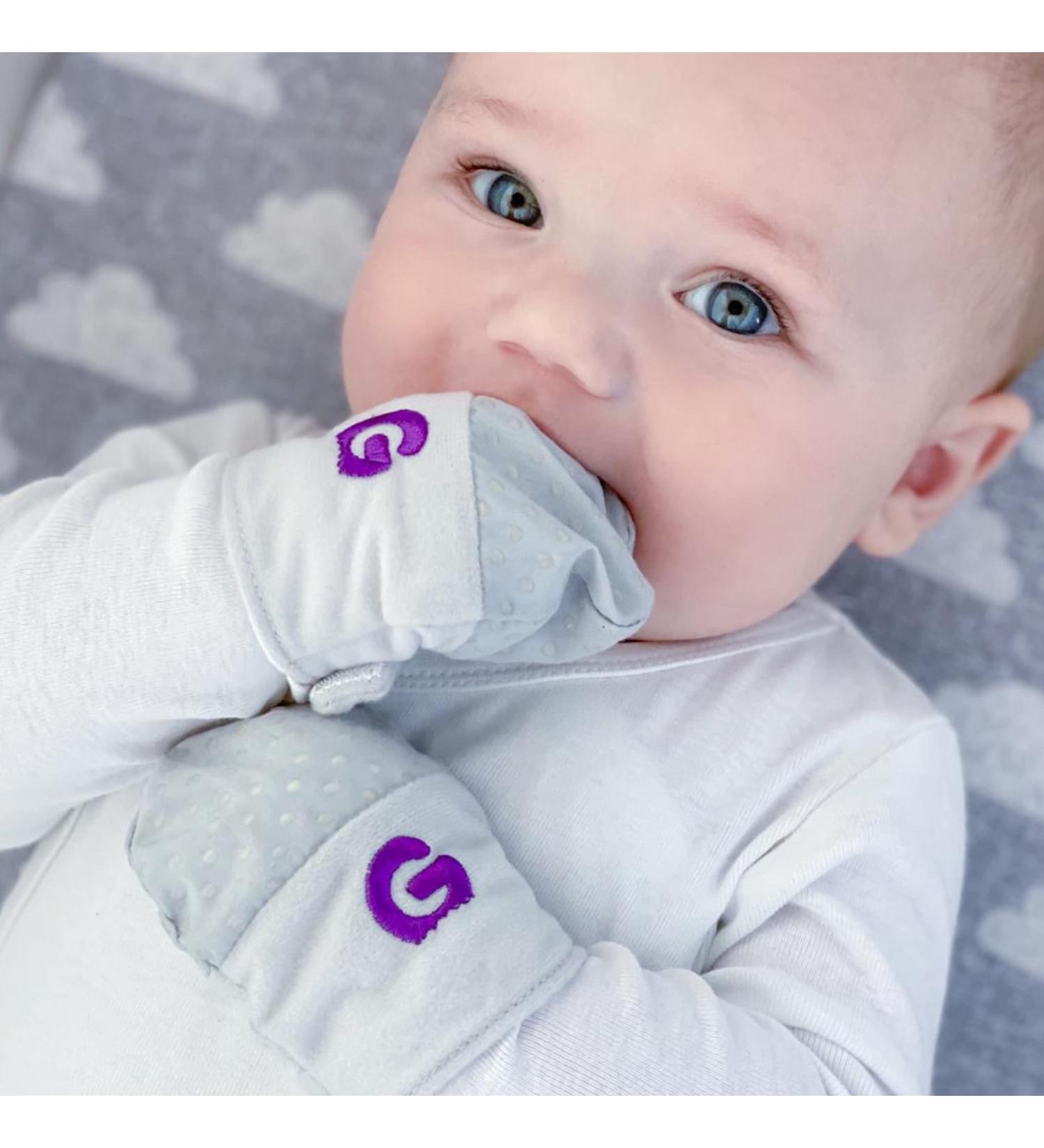 Gummee Baby Scratch Mittens - Adjustable Cotton Baby Mittens 0-3 Months - Grey Newborn Essentials - Buy Online on GoSupps.com