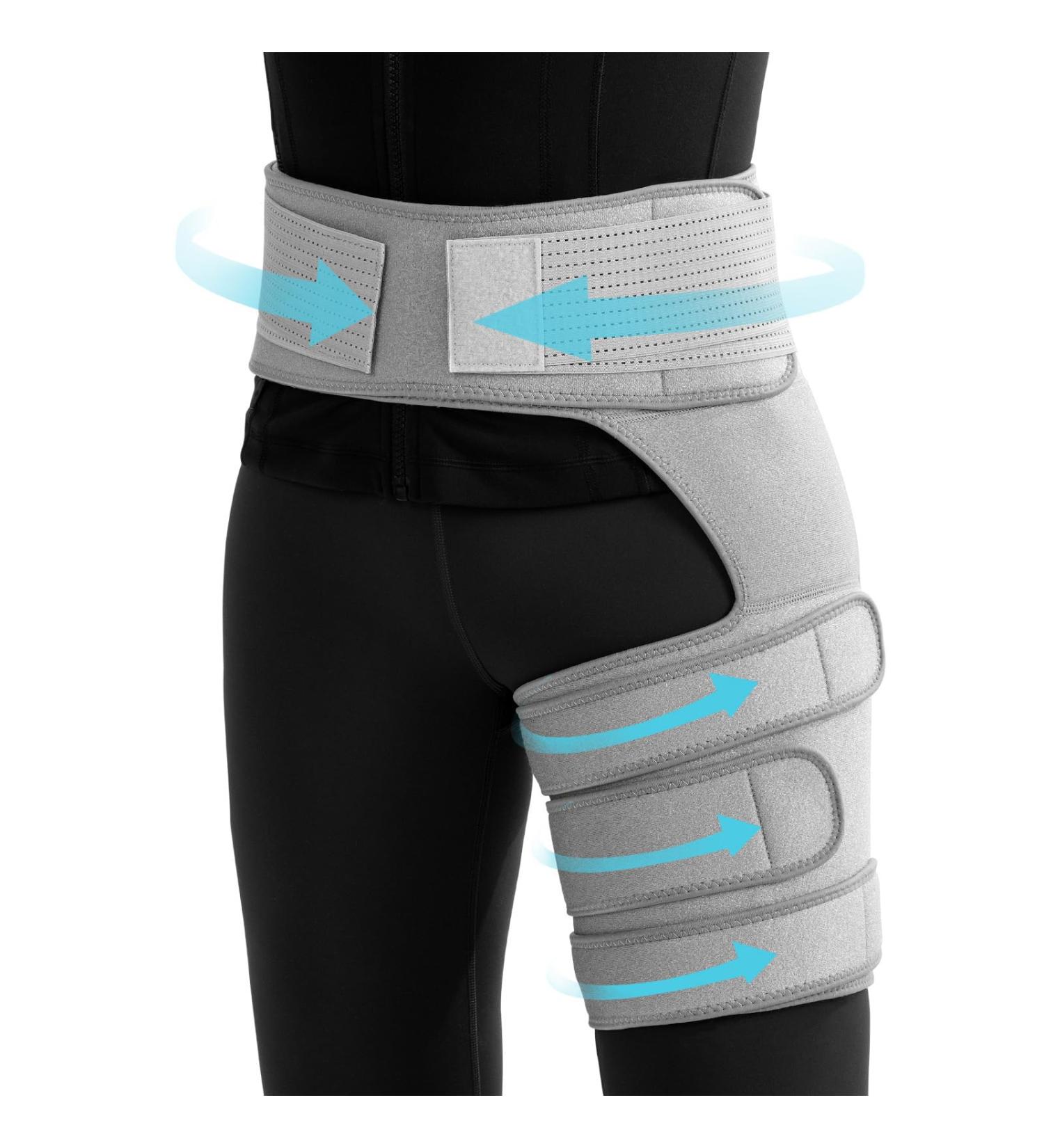 Adjustable Hip & Thigh Brace for Sciatica Pain Relief | Hamstring Compression Sleeve for Men & Women | Targeted Hip Pain Support - Buy Online on GoSupps.com