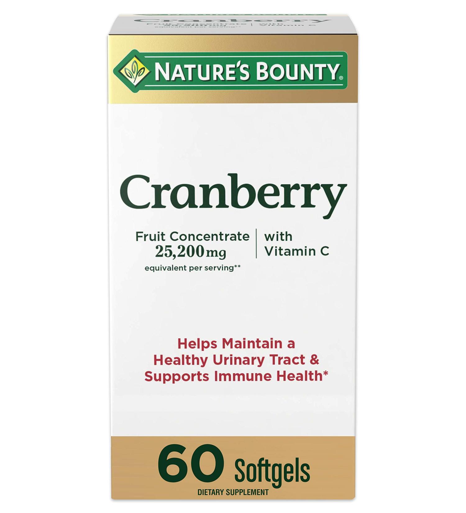 Nature's Bounty Cranberry Dietary Supplement - 60 Soft Gels | Urinary Tract Support - Buy Online on GoSupps.com