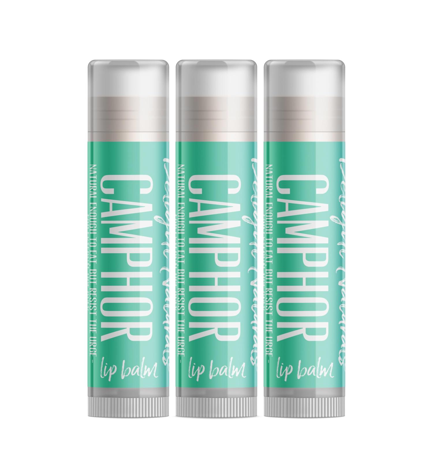 Delight Naturals Camphor Lip Balm - Three Pack - Buy Online on GoSupps.com