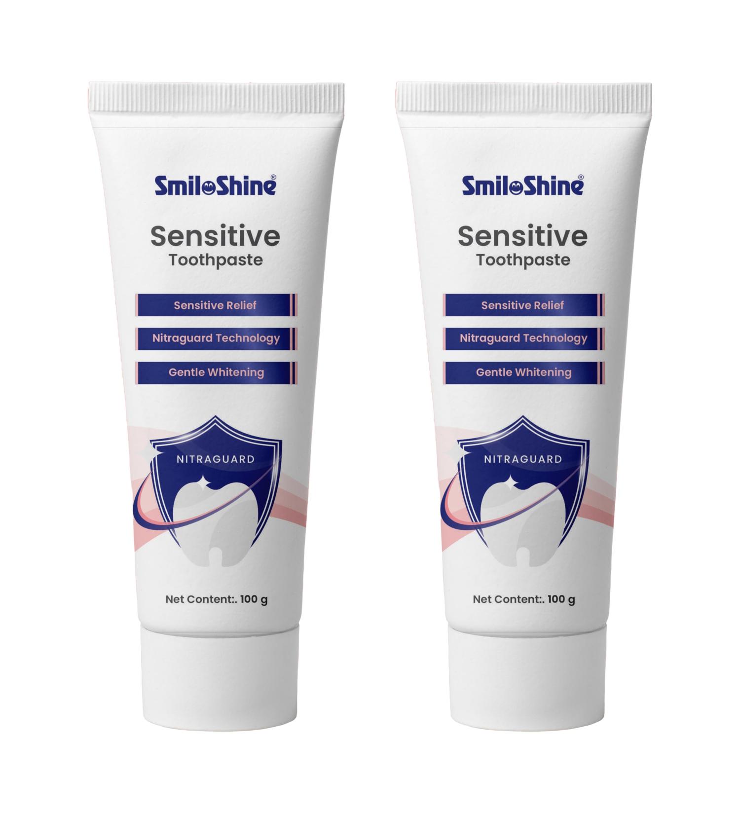 SmiloShine Pack of 2 Sensitivity Toothpaste with Nitraguard Technology Instant Relief for Sensitive Teeth - Buy Online on GoSupps.com