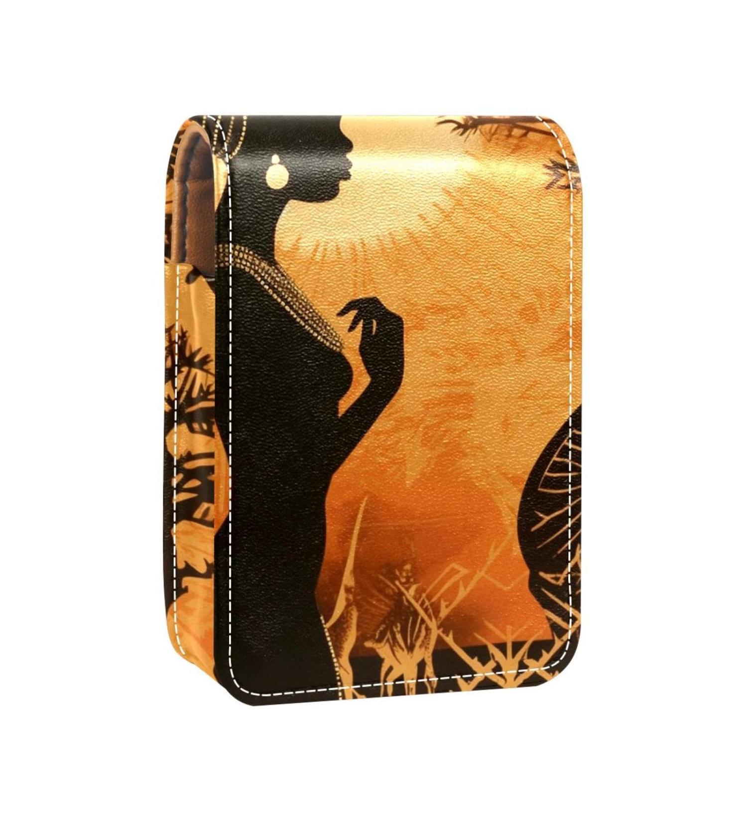 Stylish Leather Lipstick Case with Mirror | Mini Lip Gloss Organizer for African Women - F930s1iacc - Buy Online on GoSupps.com