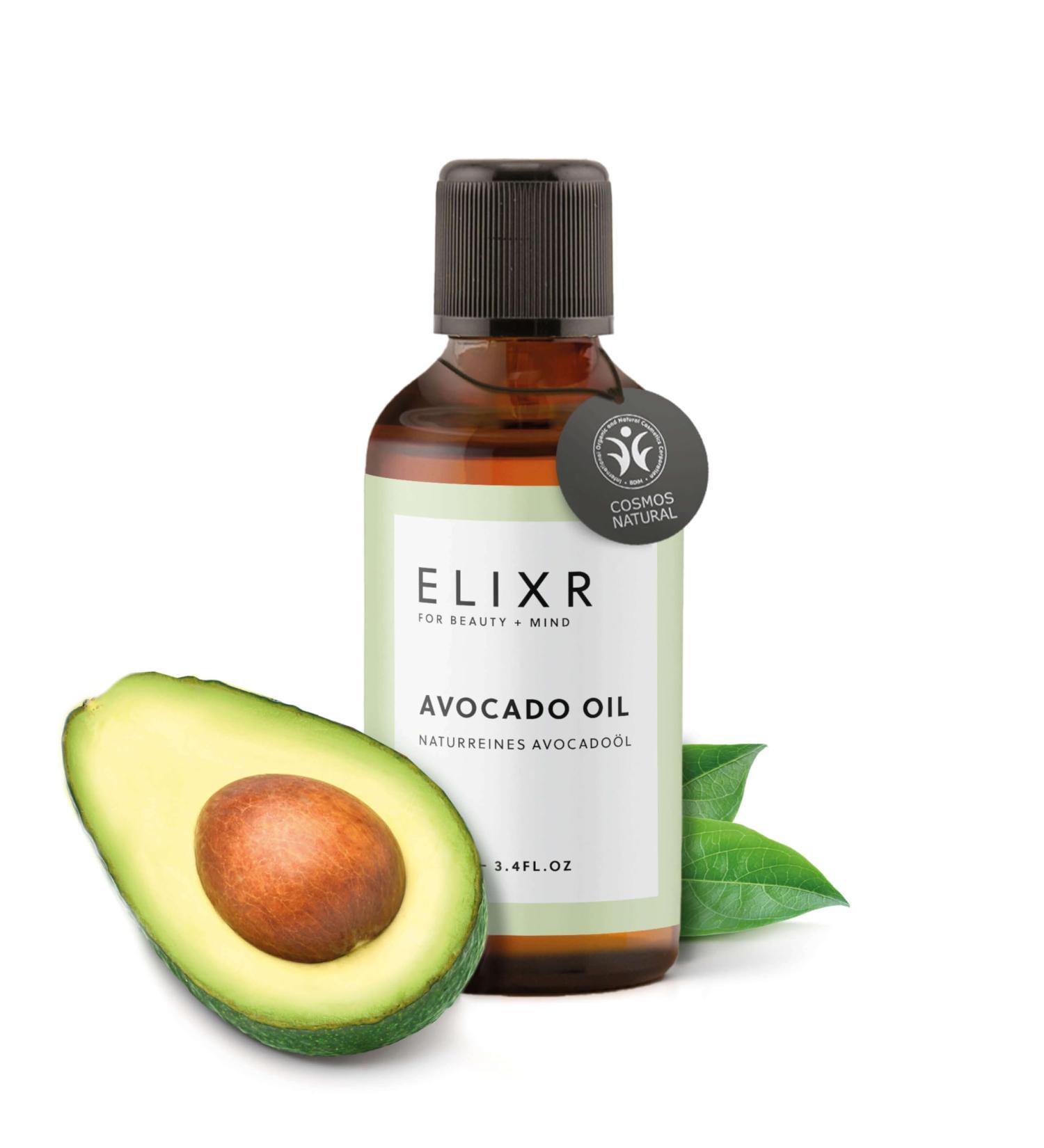 ELIXR - Organic Avocado Oil Cold Pressed - 100% Avocado Oil for Cosmetic Use - Avocado Oil - 100 ml 100 ml (Pack of 1) - Buy Online on GoSupps.com