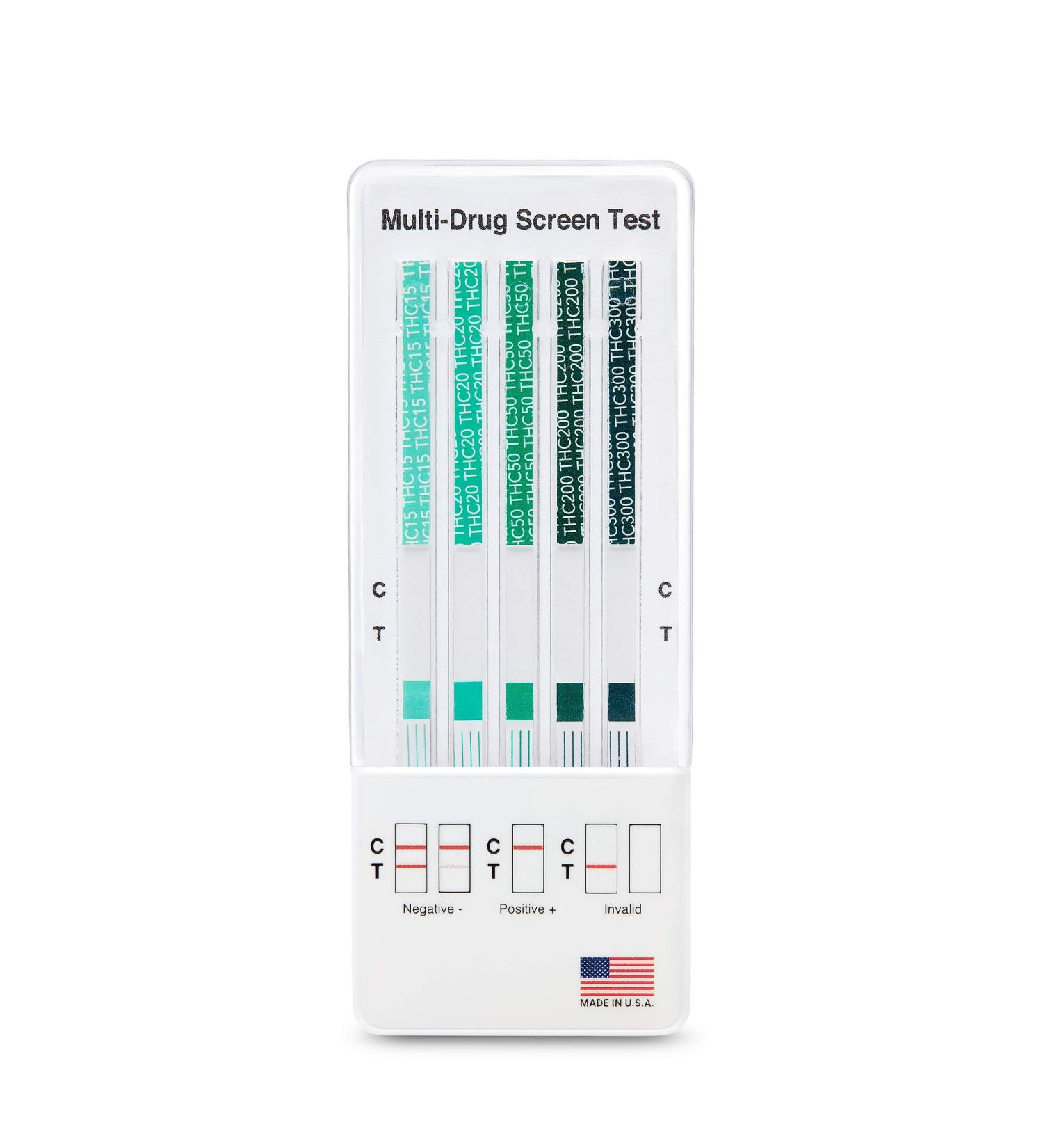 DrugExam THC Advantage Home Urine Test Kit - Made in USA, Highly Sensitive THC 5 Level Drug Test - 15ng/mL, 20ng/mL, 50ng/mL, 200ng/mL, 300ng/mL - Buy Online on GoSupps.com