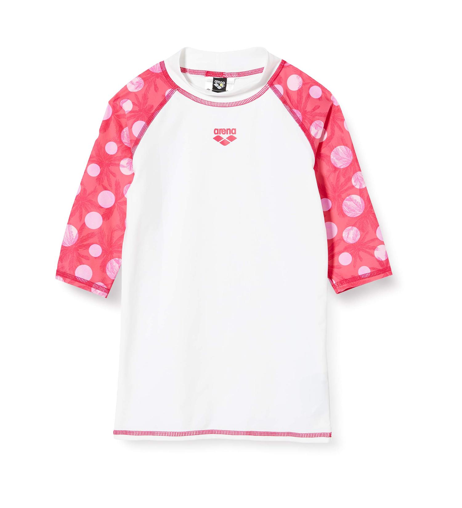 Buy ARENA Girls Sun Protection Rash Shirt UV Shirt 140 White-Freak Rose | Ultimate UV Protection for Kids - Buy Online on GoSupps.com
