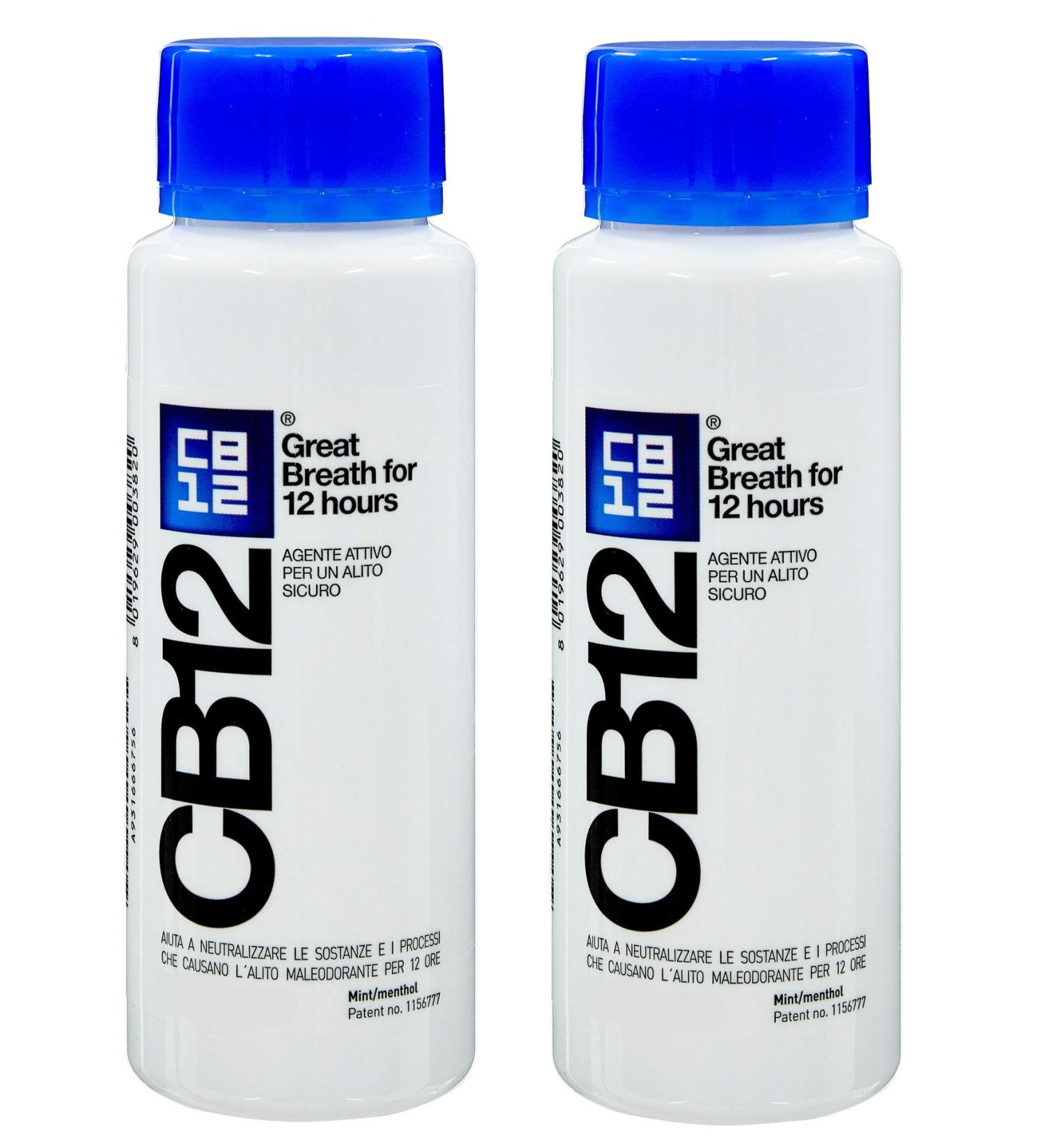 CB12 500ml bottle Twin Pack Mint Menthol Safe Breath Mouthwash by Meda