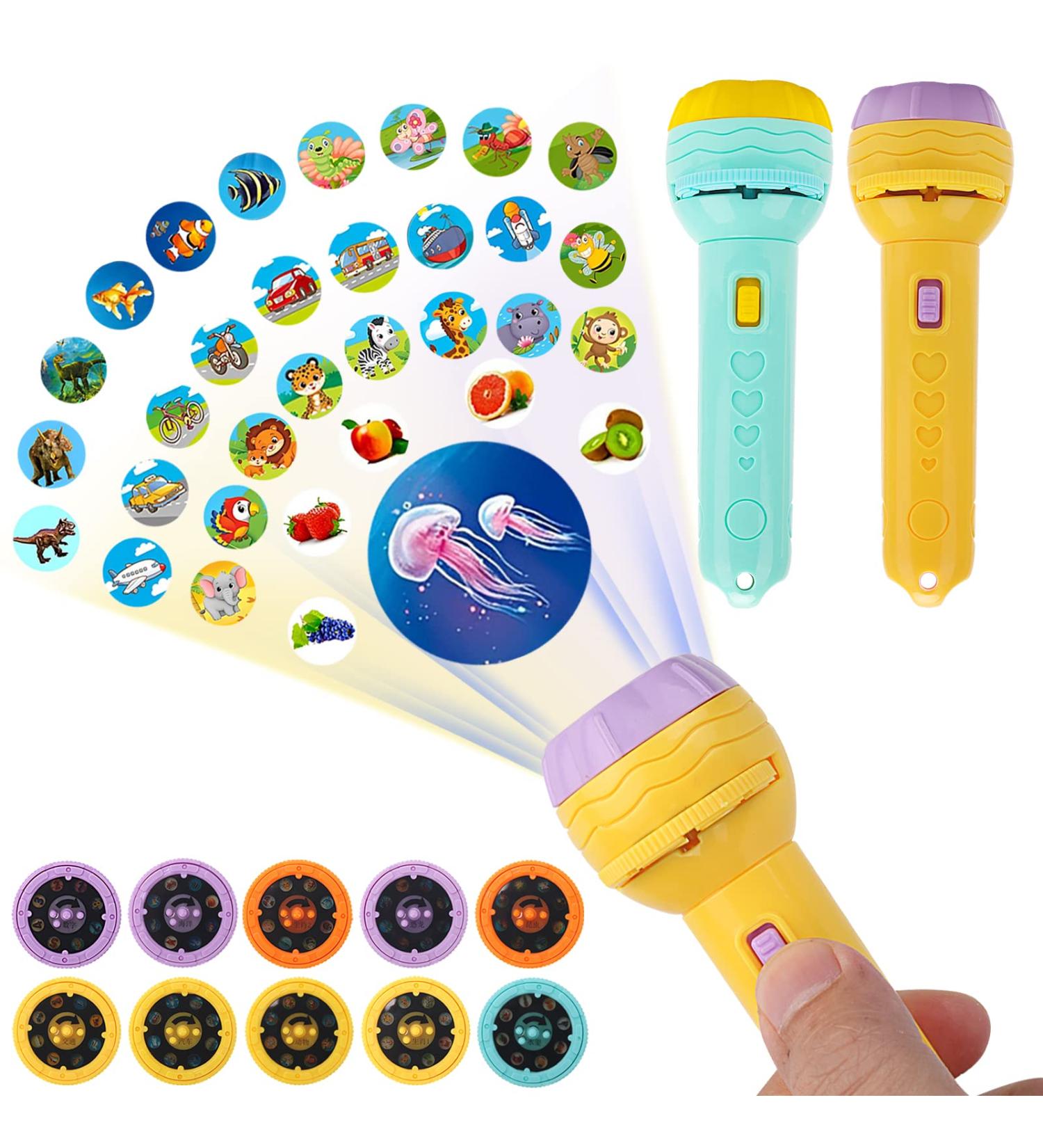 Kids' Projector Flashlights - 2 PC Set with 80 Pictures | Fun Goodnight Toys for Children - Buy Online on GoSupps.com