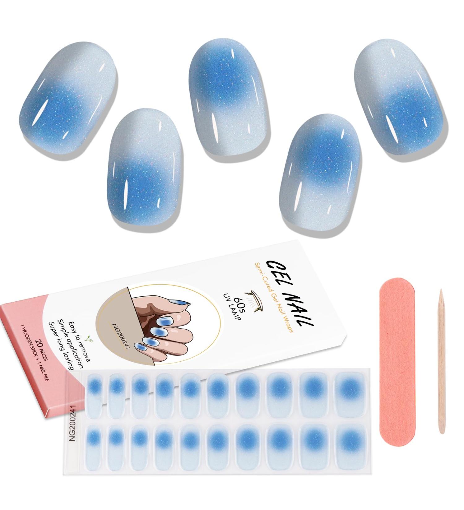 Kalolary Gel Nail Polish Strips - Full Nail Wraps Decal Set with Nail File - UV/LED Lamp Required - Nail Art Sticker for Women and Girls - Buy Online on GoSupps.com