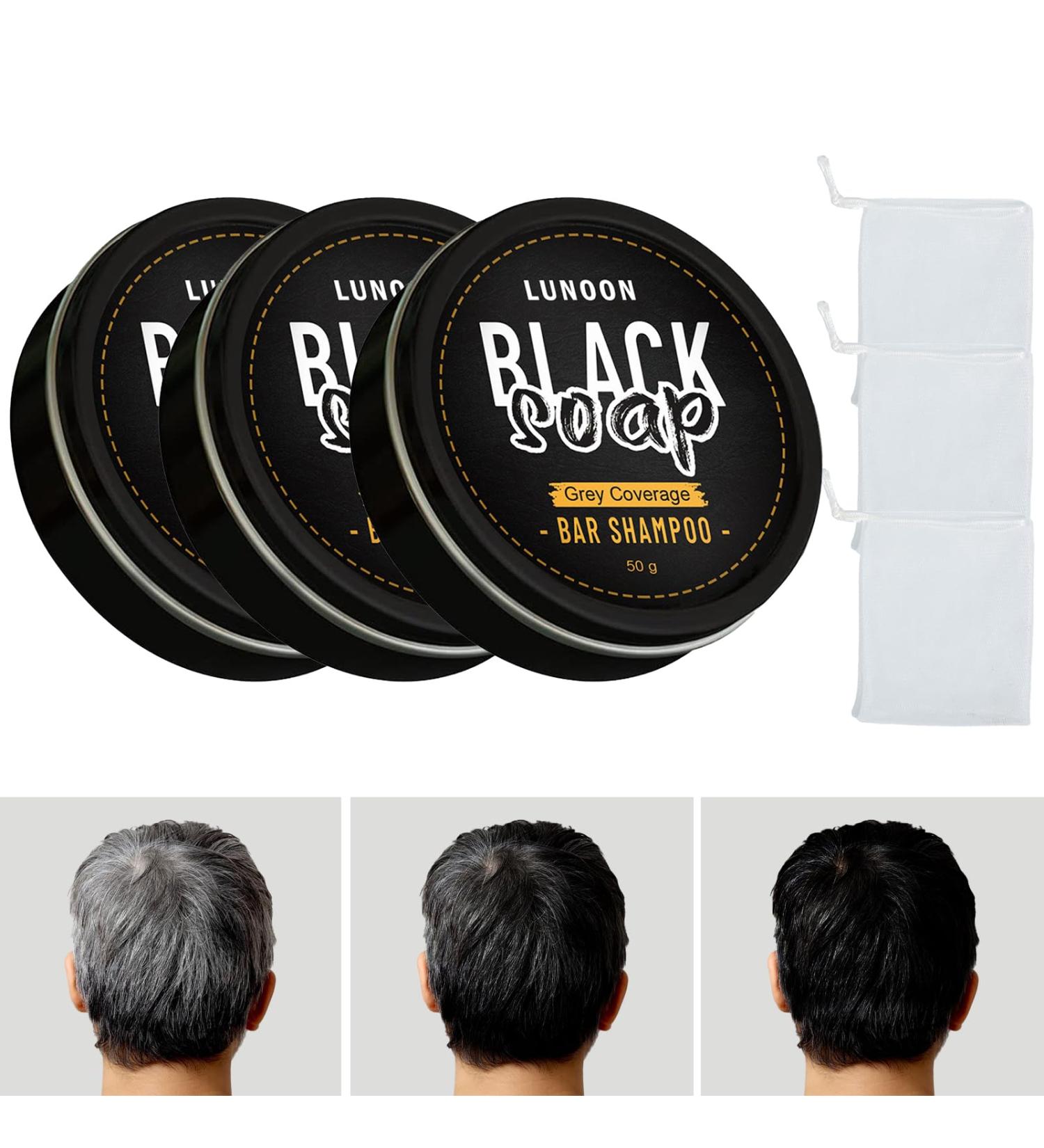 Soap Cover Soap Cover Gray 3PCS Natural Gray Hair Removal Soap Gray Hair Shampoo Bar Cover Coverage Soap Solid Shampoo Soap Growth Hair Darkening Compressed Soap Bar with 3 Foaming Net - Buy Online on GoSupps.com