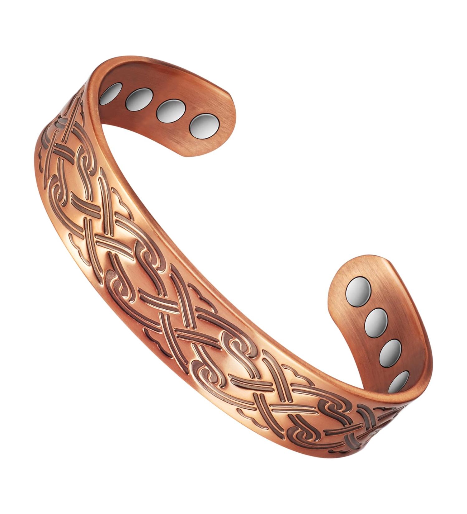 Pure Copper Magnetic Therapy Arthritis Bracelet for Men | Relieve Pain & Improve Lymphatic Drainage - Buy Online on GoSupps.com