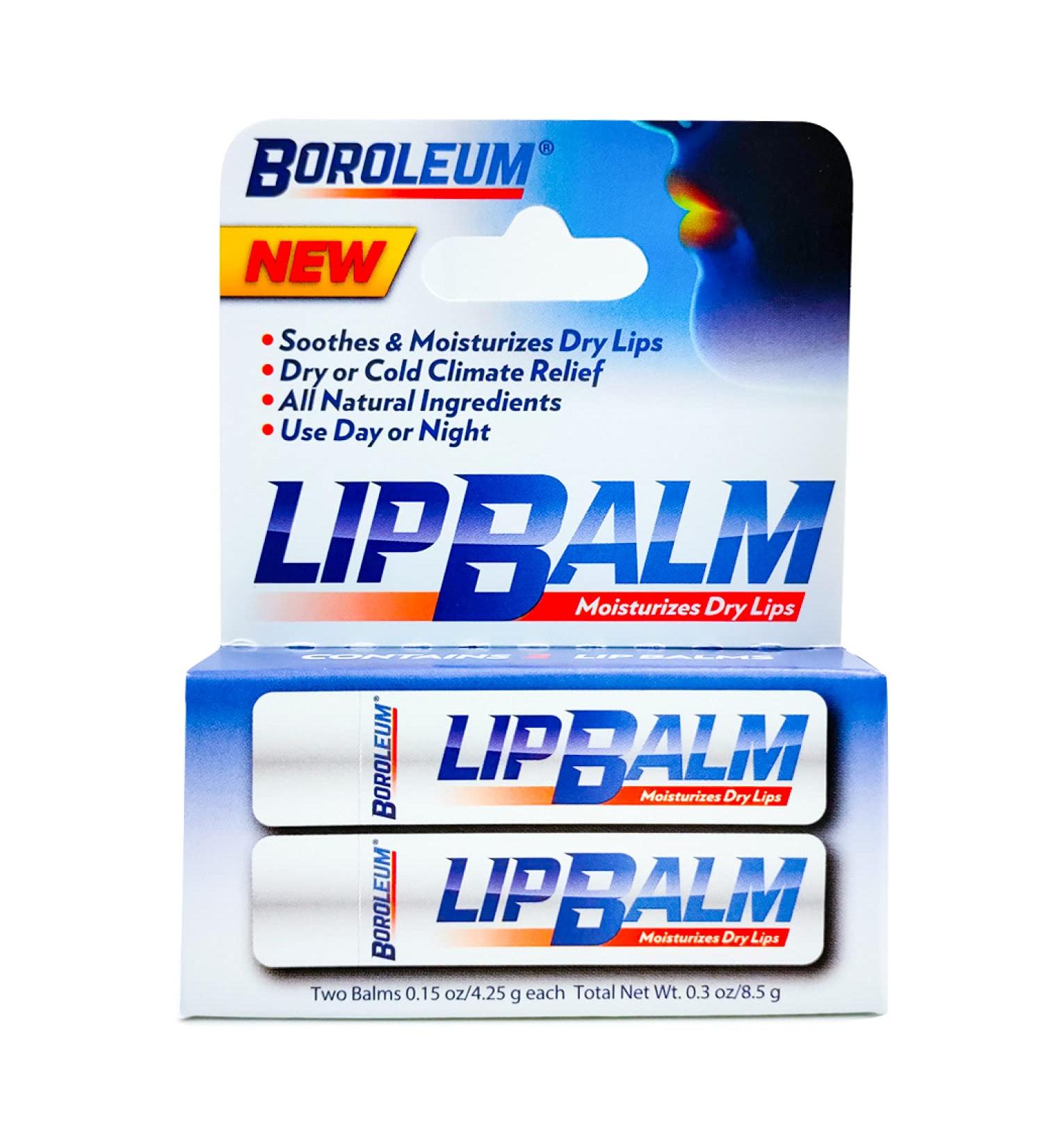 Organic Lip Balm by Boroleum | Moisturizing Solution for Dry Lips | Natural Ingredients | 2-Pack 4.25g Tubes - Buy Online on GoSupps.com