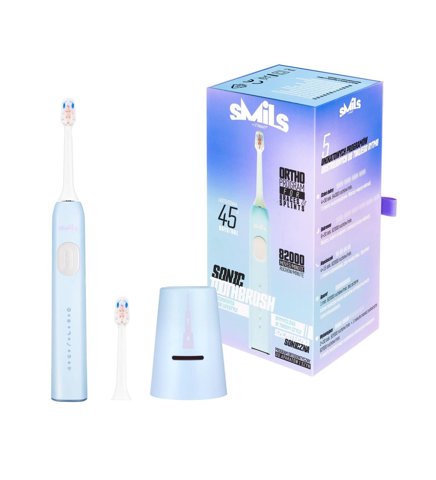Vitammy SMILS Cloud Toothbrush - 5 Brushes Pressure Control & Orthodontic Washing Program | International Shipping - Buy Online on GoSupps.com