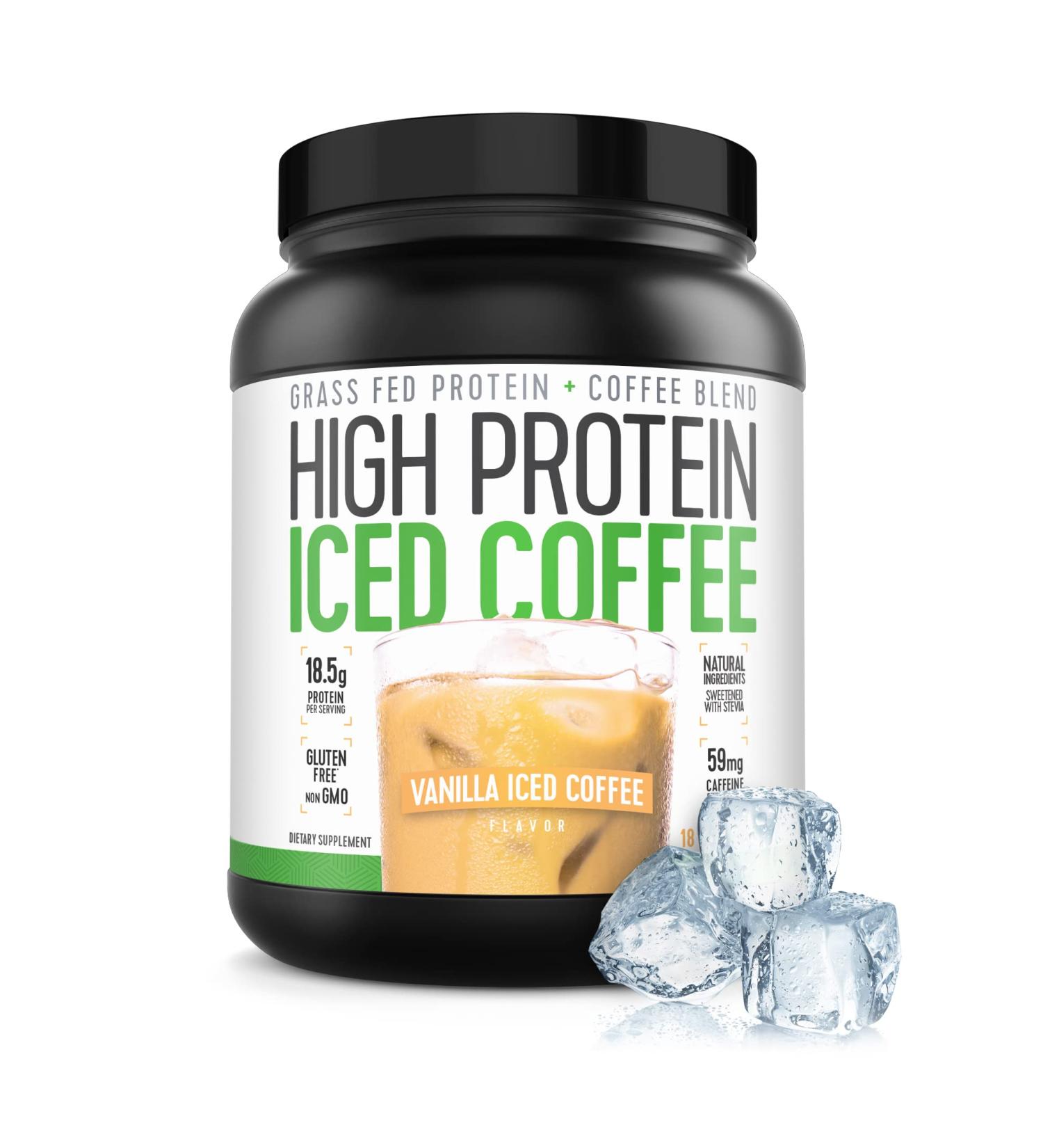 Protein Coffee Vanilla Latte - High Protein, Keto Friendly, 18g Protein, 2g Carbs, Natural Ingredients (18 Servings) - Buy Online on GoSupps.com