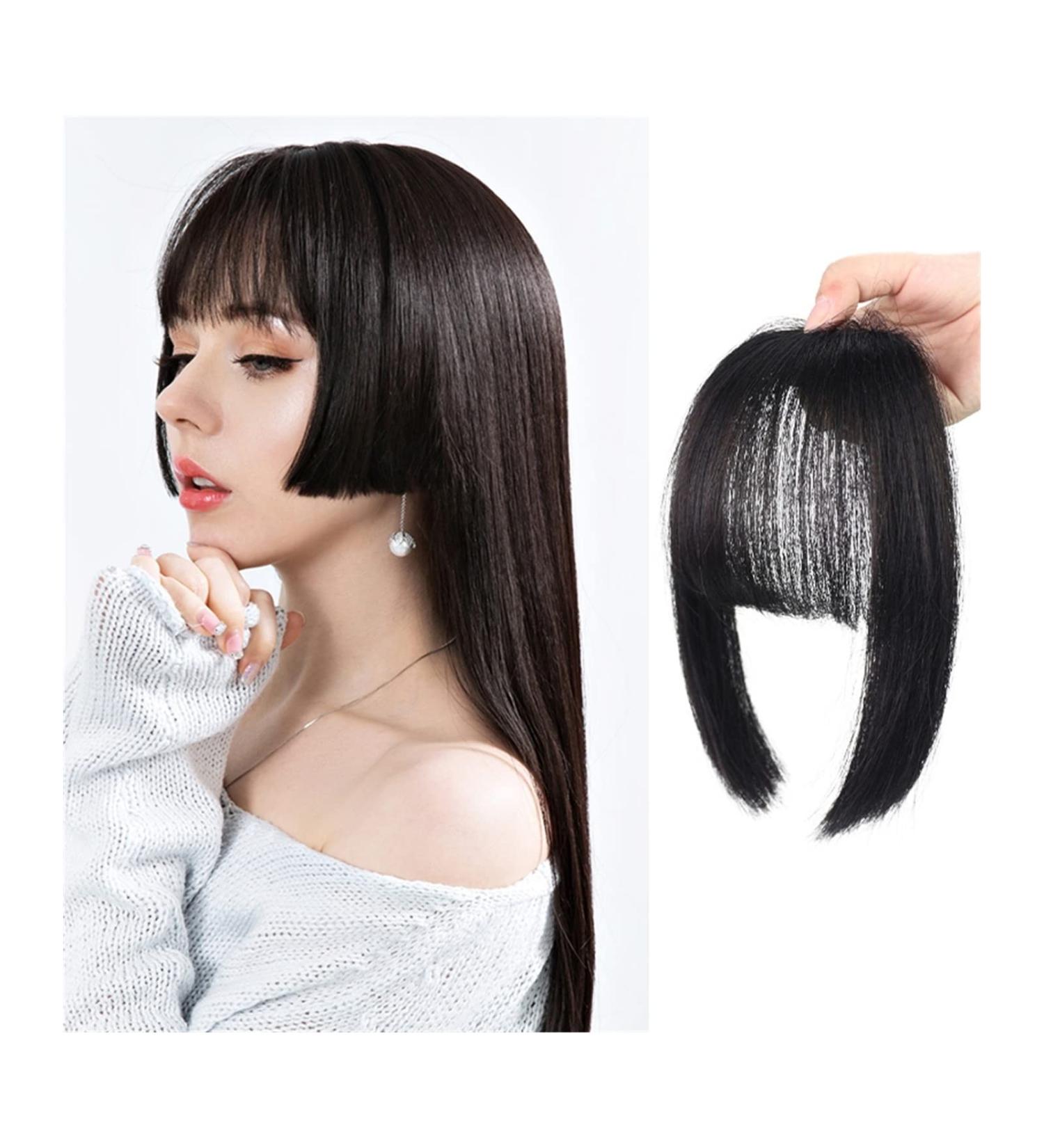 Bangs Hair Clip Clip in Hair Bangs Synthetic Hair Princess Cut Bangs Hair Piece Fringe Bangs Clip-on Quick Cosplay Bangs Hair Extensions Fake Straight Natural Fringe Hair for Women Bangs Clip in Hair Natural black - Buy Online on GoSupps.com