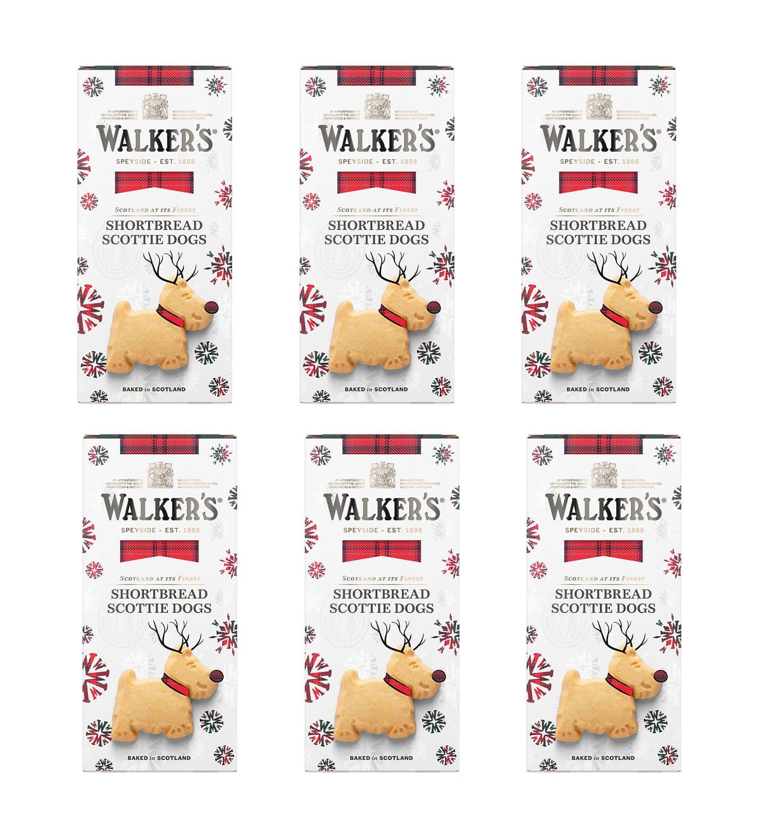 Walkers Shortbread Festive Shortbread Scottie Dogs 125g - Pack of 6