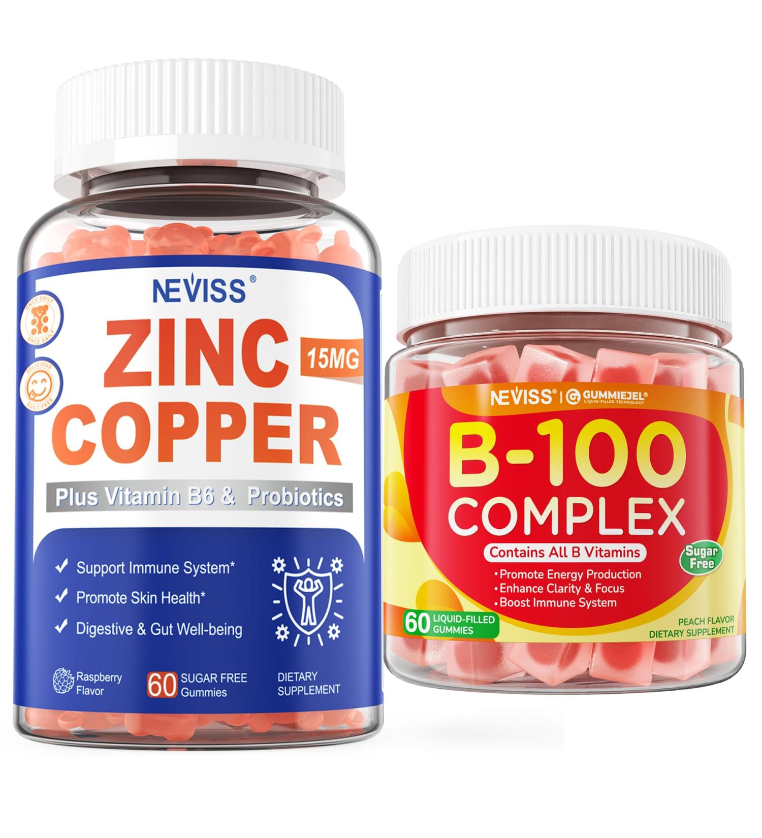 NEVISS Vitamin B Complex Gummies + Zinc Gummies - Buy Online on GoSupps.com
