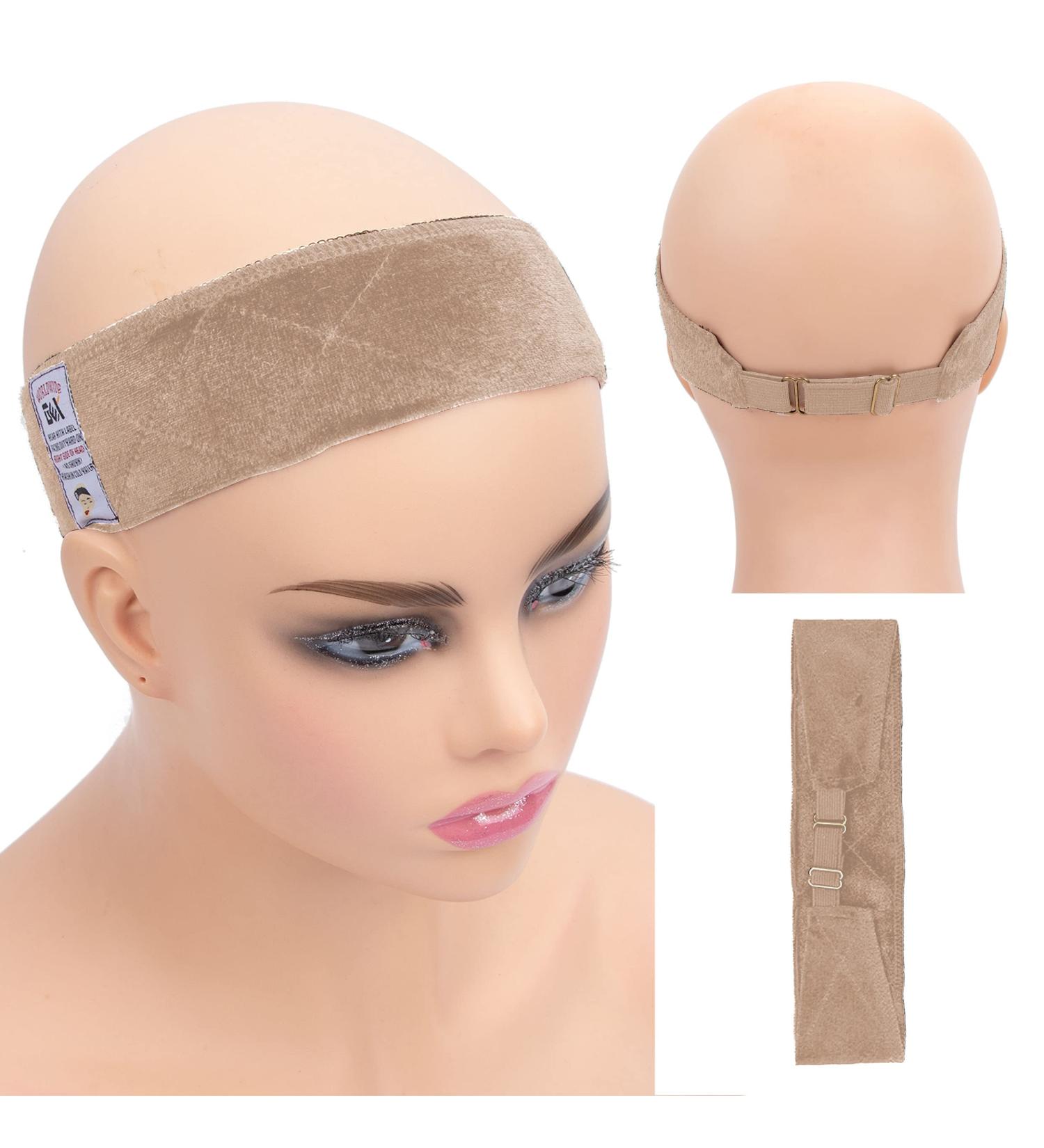 GEX Adjustable Elastic Velvet Wig Grip Band - Beige | No Slip Headband for Wigs - Buy Online on GoSupps.com