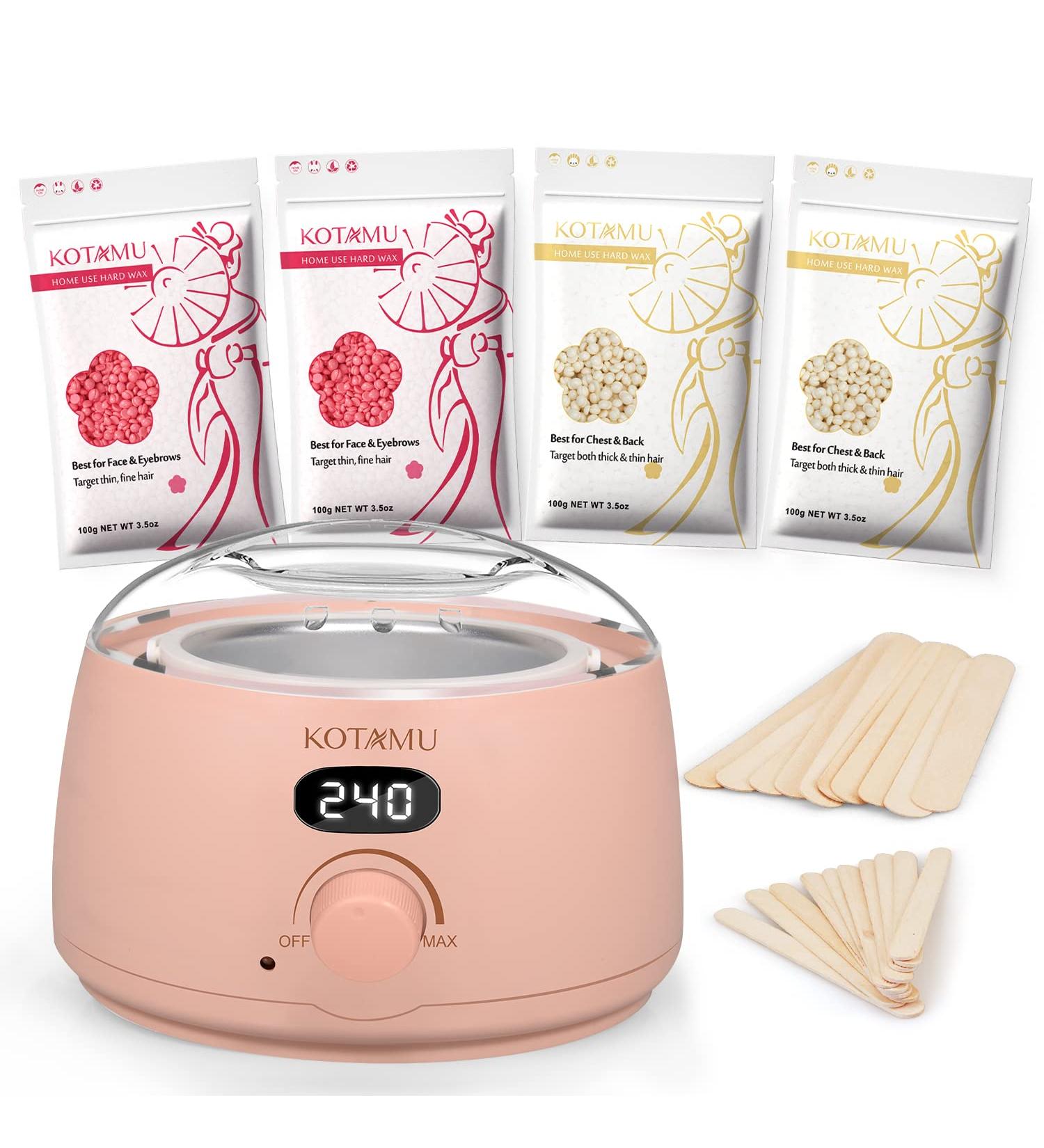 KOTAMU Digital Wax Warmer Kit - At Home Hair Removal for Sensitive Skin | 4 Hard Wax Beads Included - Buy Online on GoSupps.com