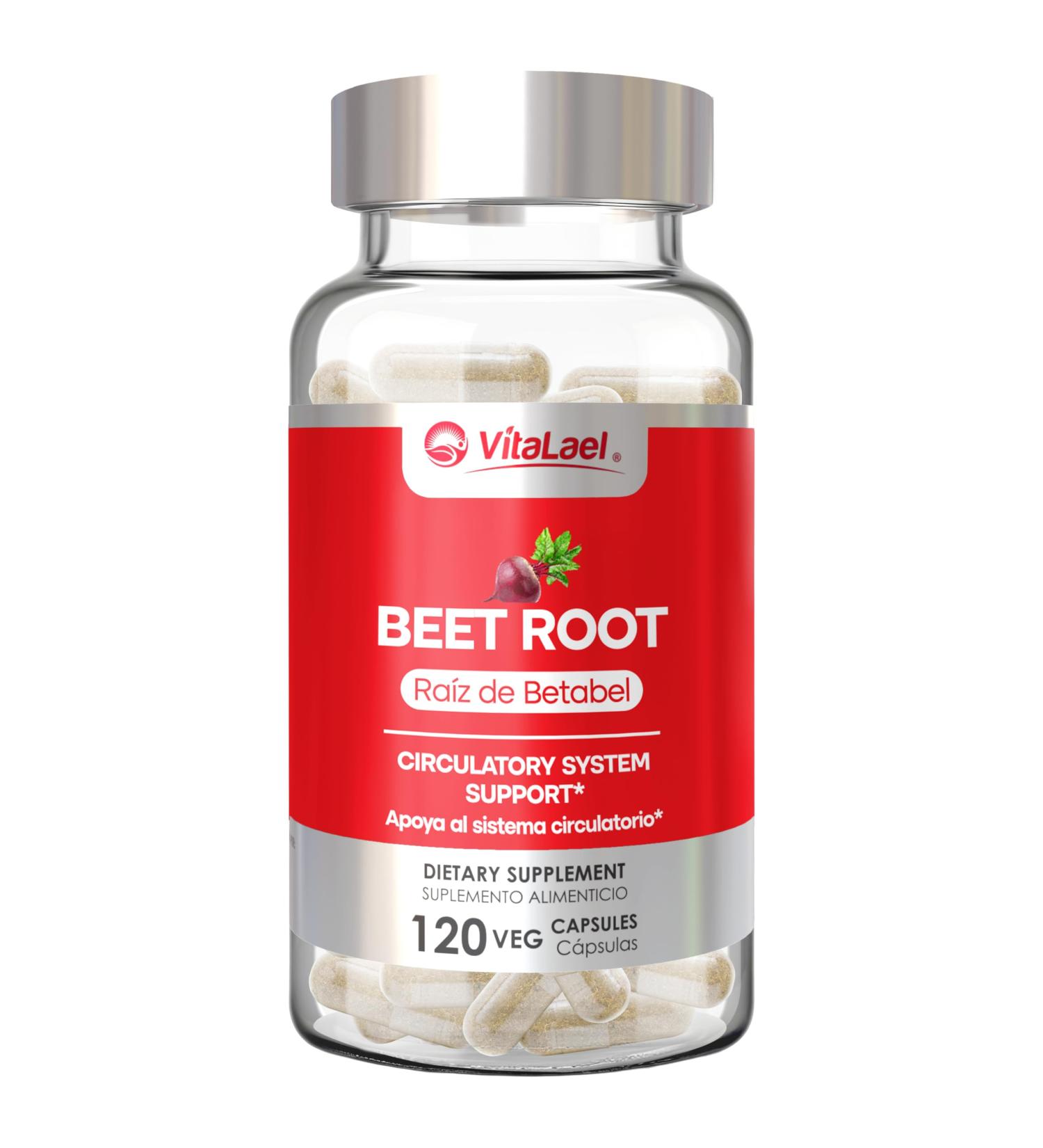 VitaLael Beetroot Root - Natural Circulatory System Support - 120 Capsules - Premium Antioxidant Support Formula