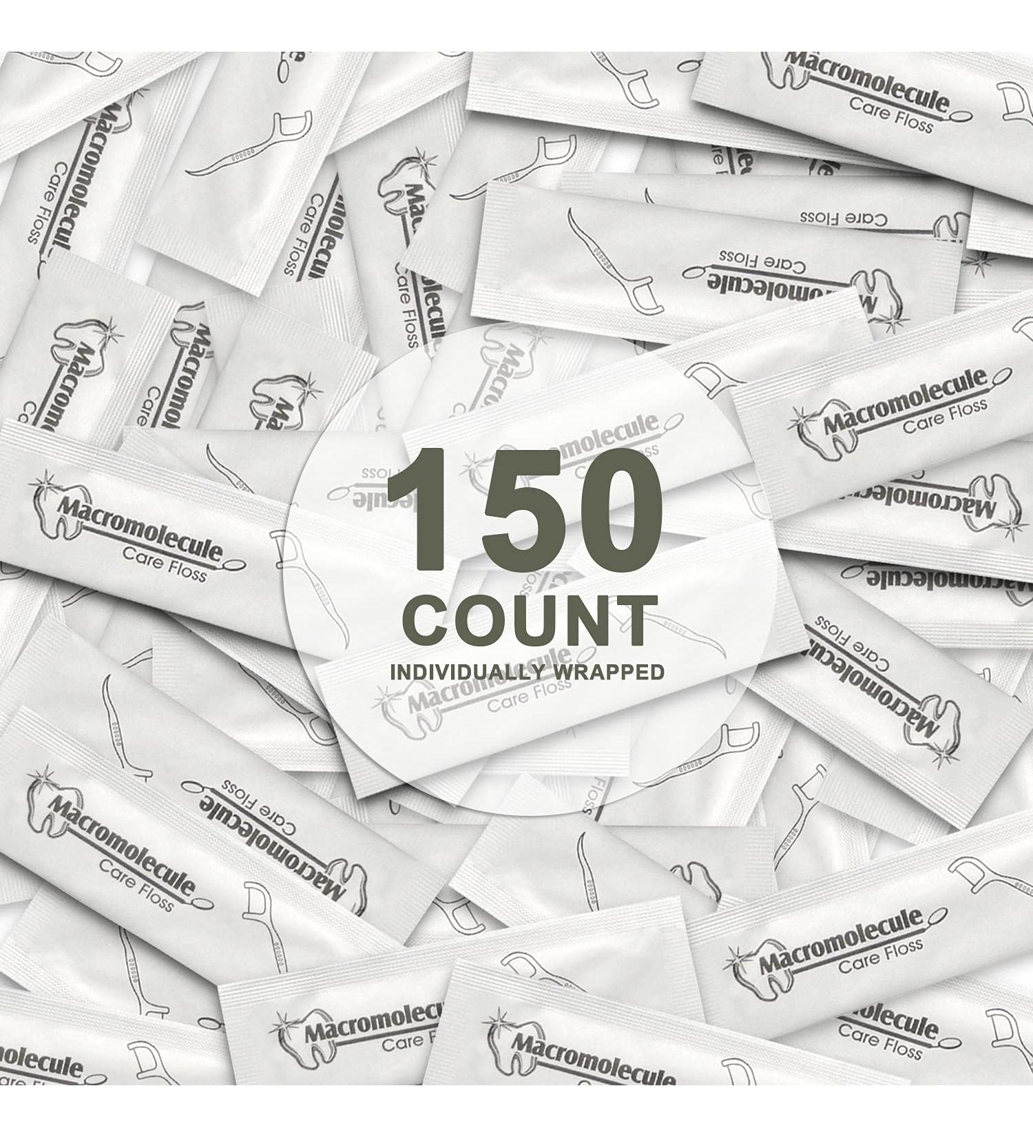 Dental Floss Picks 150 Pack - Individually Wrapped Unflavored Flossers for Travel - Disposable Dental Picks for Teeth - Floss Sticks for Oral Care - Buy Online on GoSupps.com
