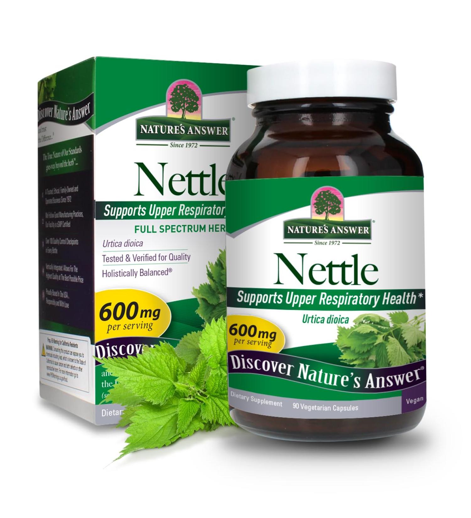 Nature's Answer Nettle Leaf Vegan Capsules 90 Count | Prostate Support | Natural Energy | Immune Support | Daily Supplement - Buy Online on GoSupps.com