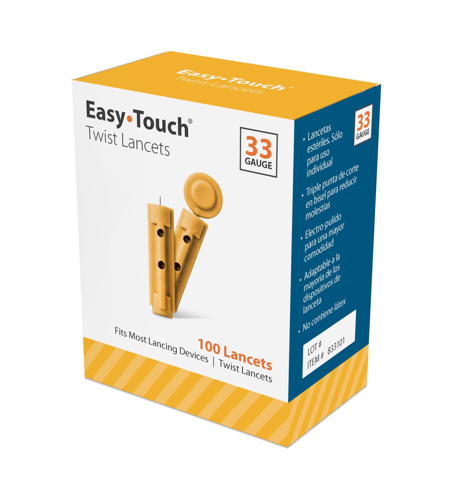 EasyTouch Twist Lancets 33G - 100 per Box | Quality Diabetes Testing Supplies - Buy Online on GoSupps.com