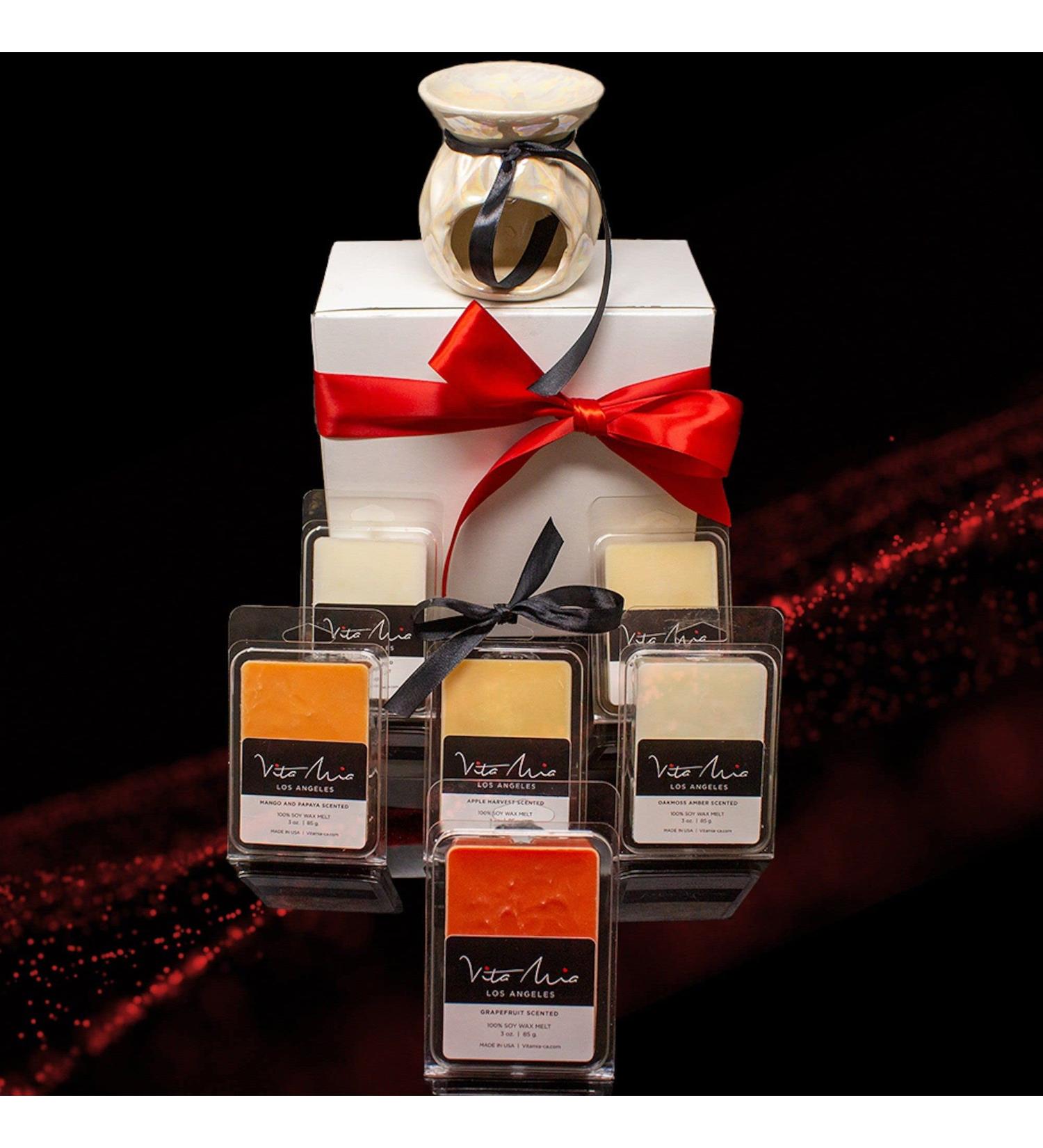 Happy Holiday Wax Melt Gift Set- Six 3oz Soy Wax Melts Vegan Wax Made in USA