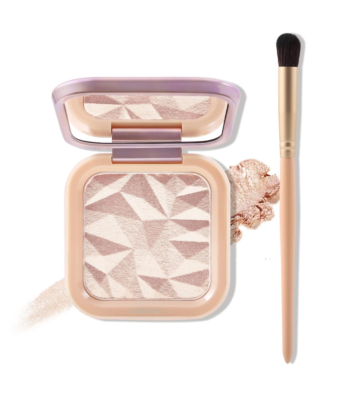 Boobeen Highlighter Palette - Shimmer Glitter Face Makeup with Brush | Illuminator & Contour Bronzer for Natural Long Lasting Glow - Buy Online on GoSupps.com