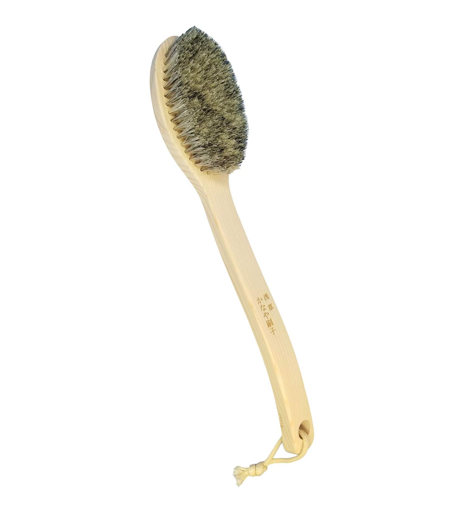 Japanese Body Brush for Bath or Dry Brushing - Exfoliation & Cellulite Treatment - Long Handle, Hard Bristles - Buy Online on GoSupps.com