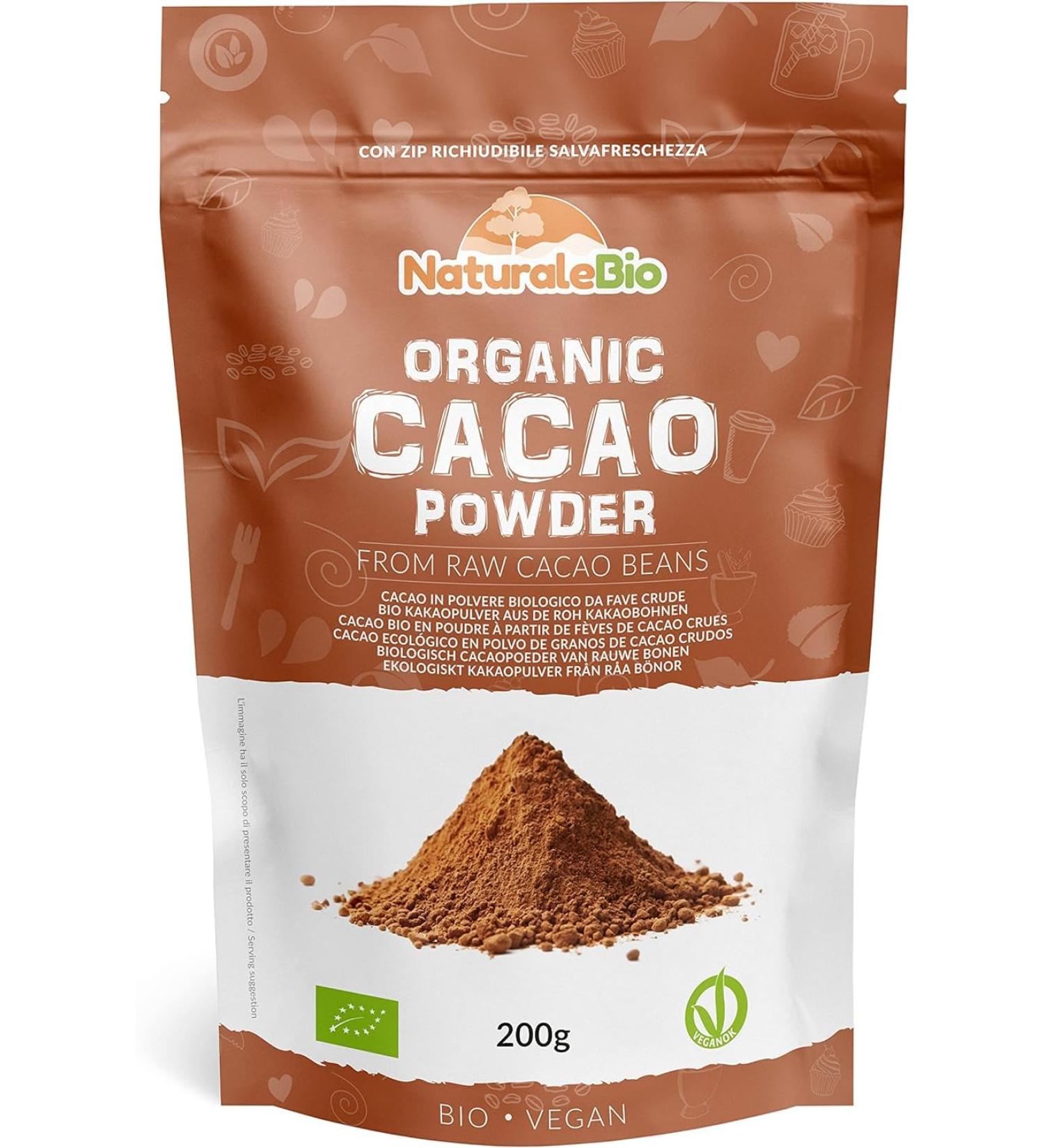 Organic Peruvian Cacao Powder 200g - Pure Source of Magnesium, Manganese, and Phosphorus - Buy Online on GoSupps.com