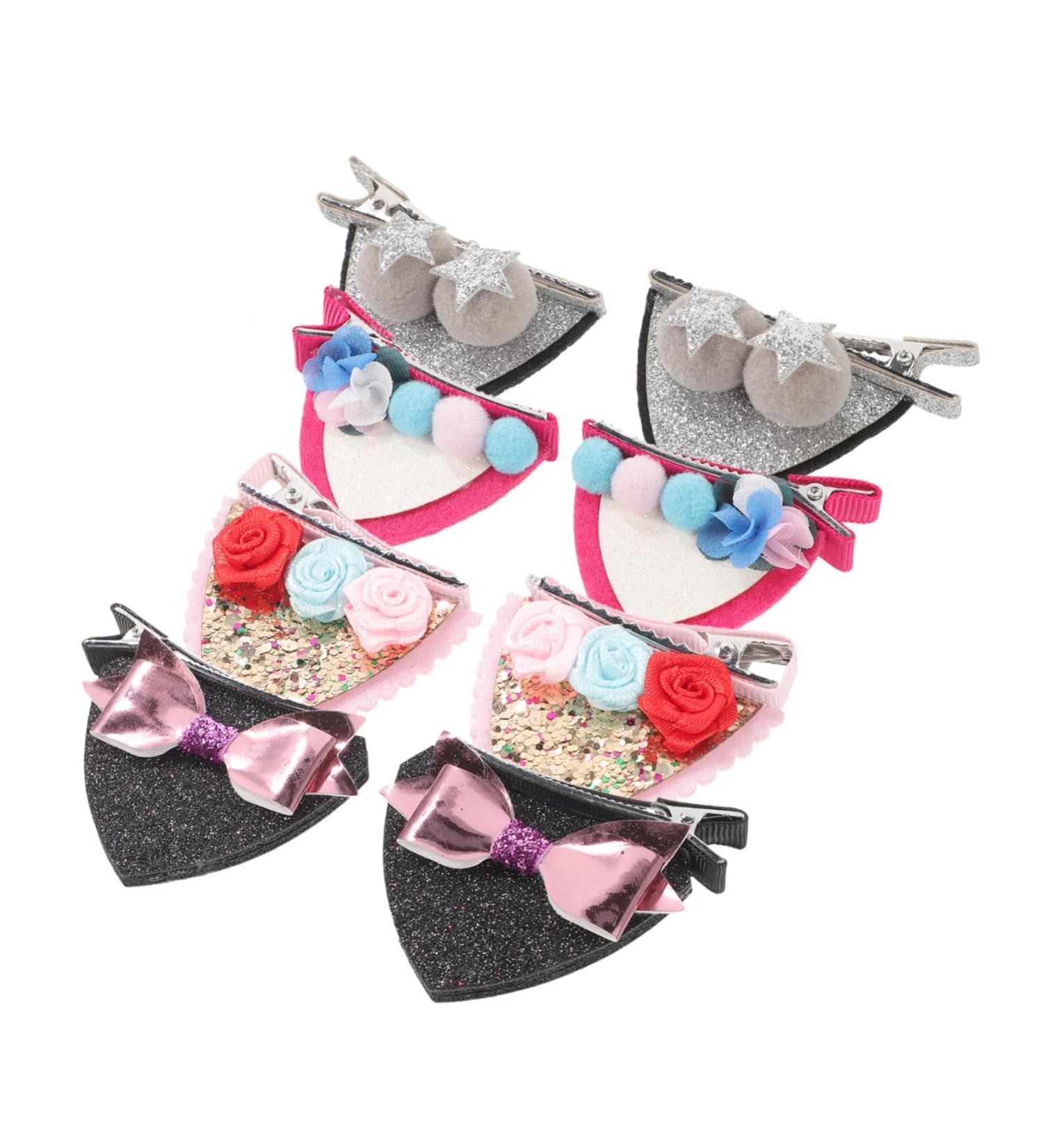 TOYANDONA 4 Pairs Animal Ears Barrette Hair Barrettes Tiara Hair Clip Hair Accessories Animals Ears Hair Barrette Hair Accessories Hairpins Hair Decoration Cat Ears - Buy Online on GoSupps.com