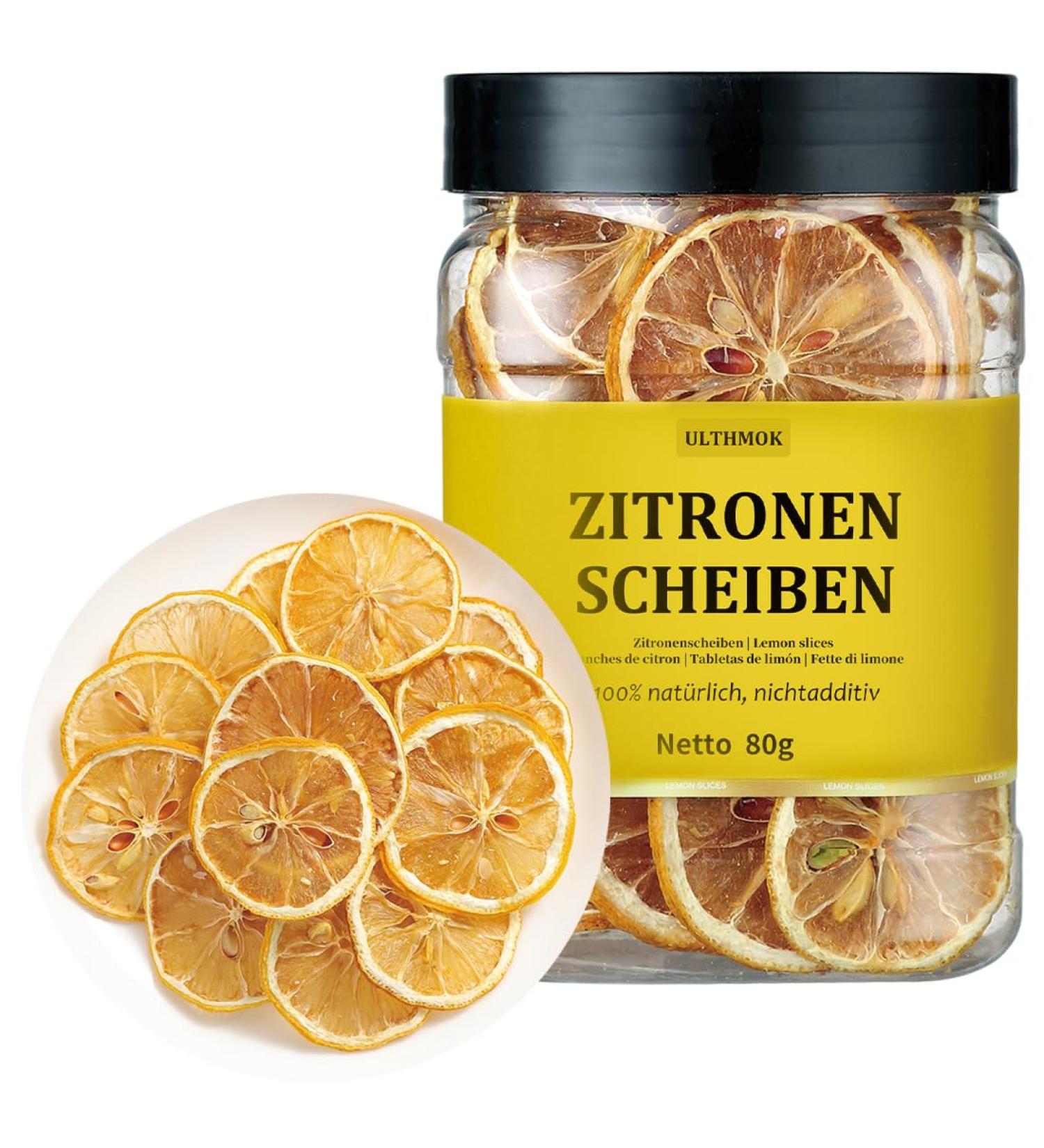 Dried Yellow Lemons Sugar-Free Dried Fruits Decoration Candy Christmas Drinks Dried Lemon Slices 100% Natural No Additives 80g - Buy Online on GoSupps.com