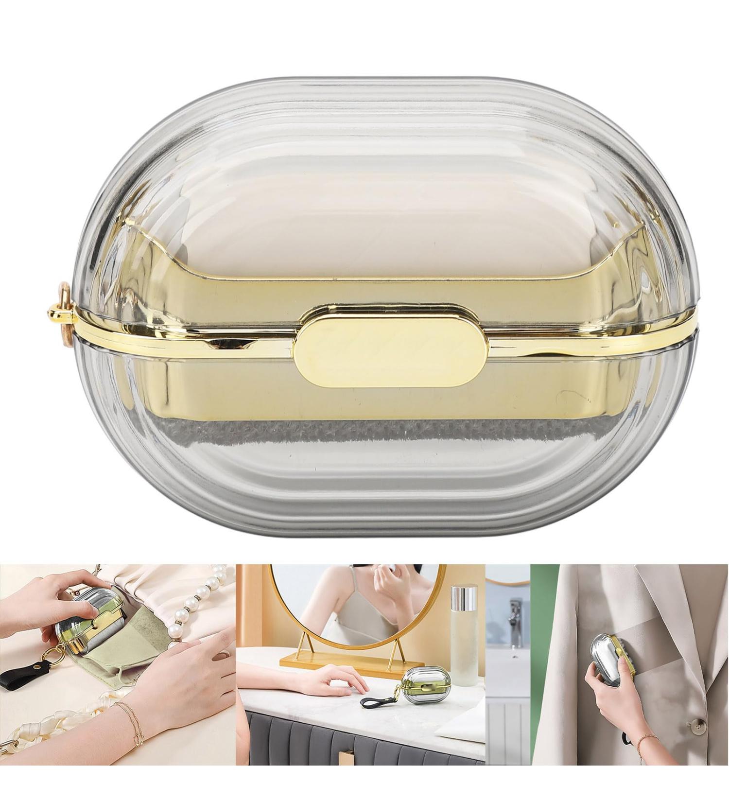 Double Sided Travel Lint Roller - Mini Portable Luxury Lint Remover for Clothes Bags & Fur | Reusable with Wrist Strap - Buy Online on GoSupps.com