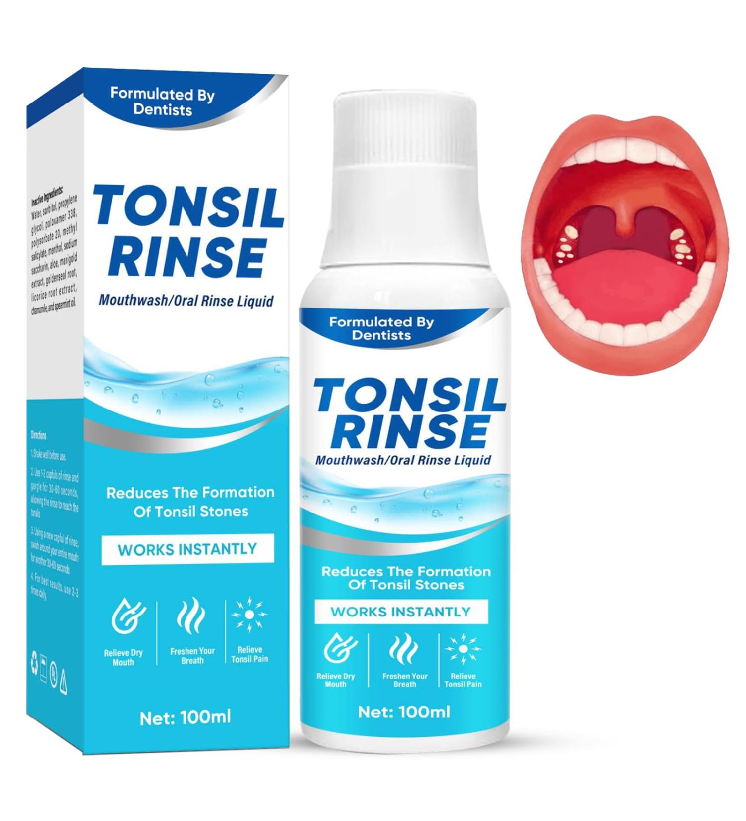 Tonsil Stone Remover Mouthwash | Natural Oral Rinse for Tonsil Relief & Bad Breath | Paraben & Alcohol-Free - Buy Online on GoSupps.com
