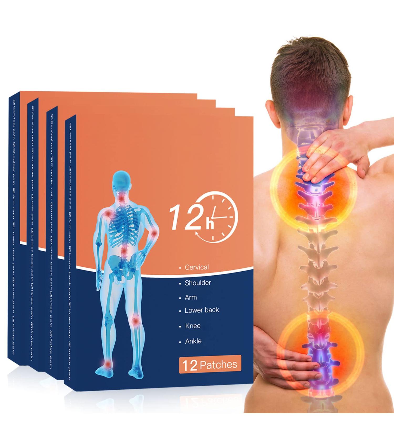 Maximum Strength Back Pain Patches - 12 Hot Pain Relief Patches - Buy Online on GoSupps.com