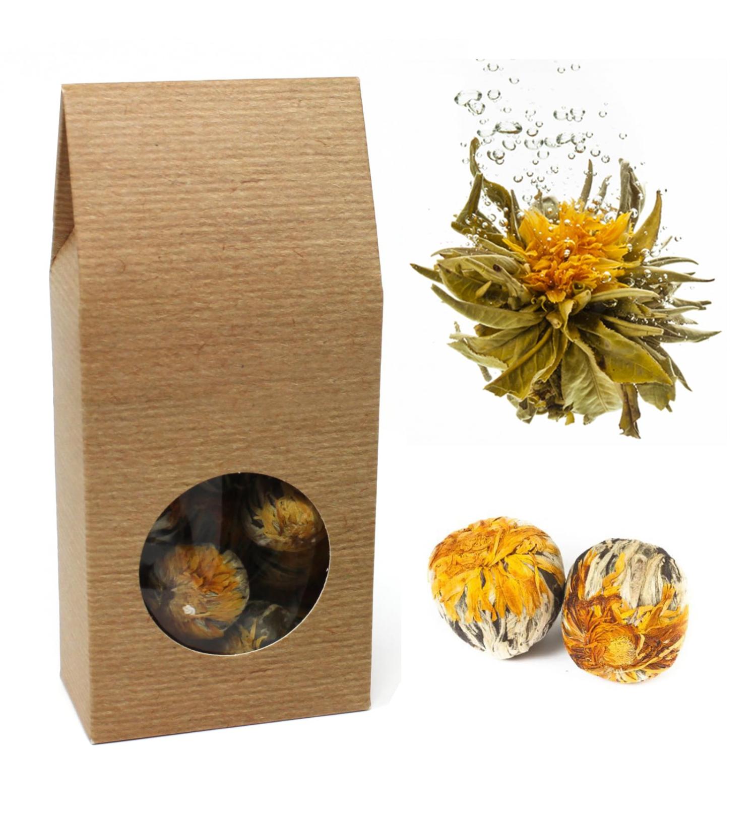 Buy Cross Tea - 10x Fruity Green Tea Blower Balls with Marigold & White Tea Tips - Golden Fortune Gift for Tea Lovers - Buy Online on GoSupps.com