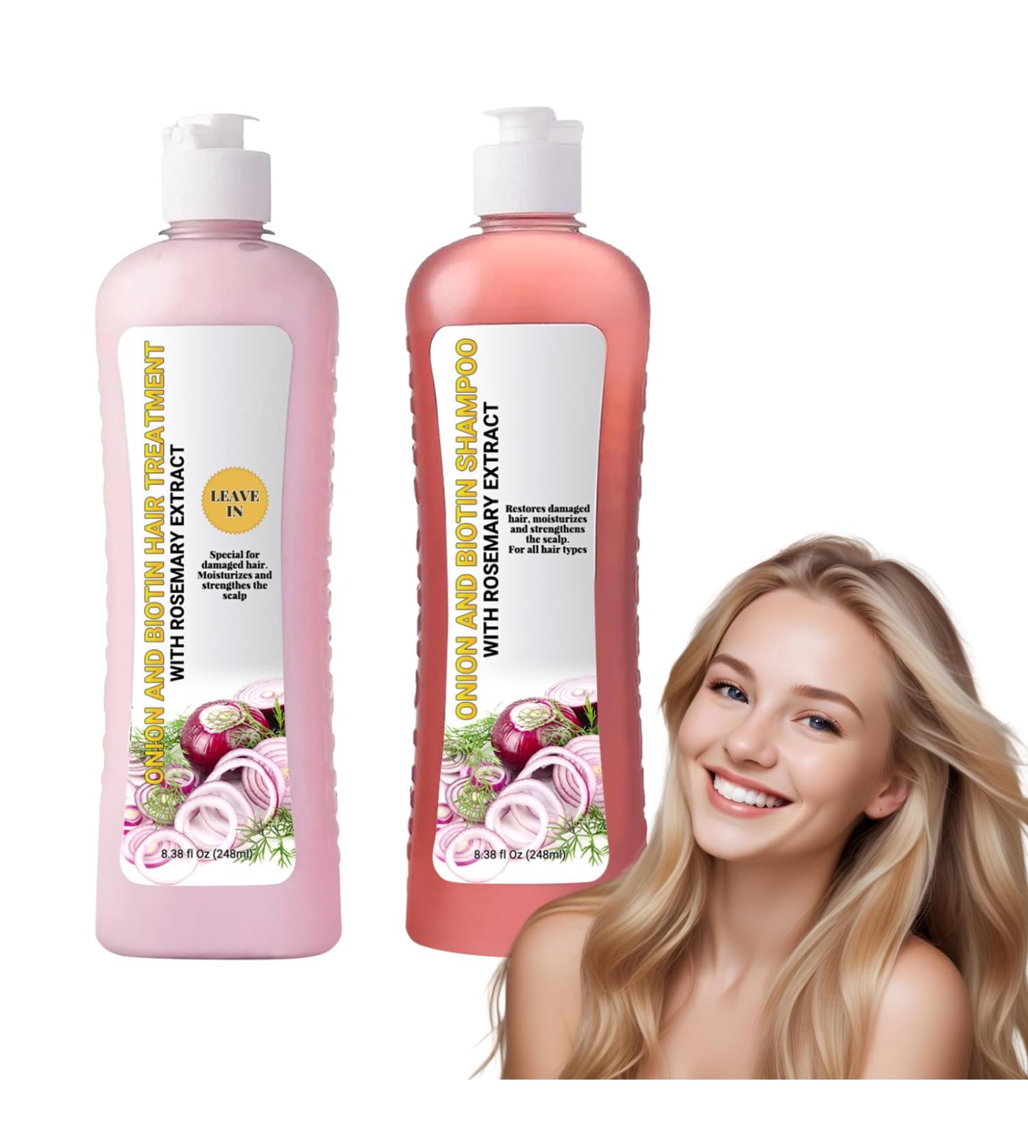 Onion Biotin Shampoo for Stronger Thicker Hair - Rosemary Treatment for Hair Loss Paraben & Silicone-Free International Shipping - Buy Online on GoSupps.com